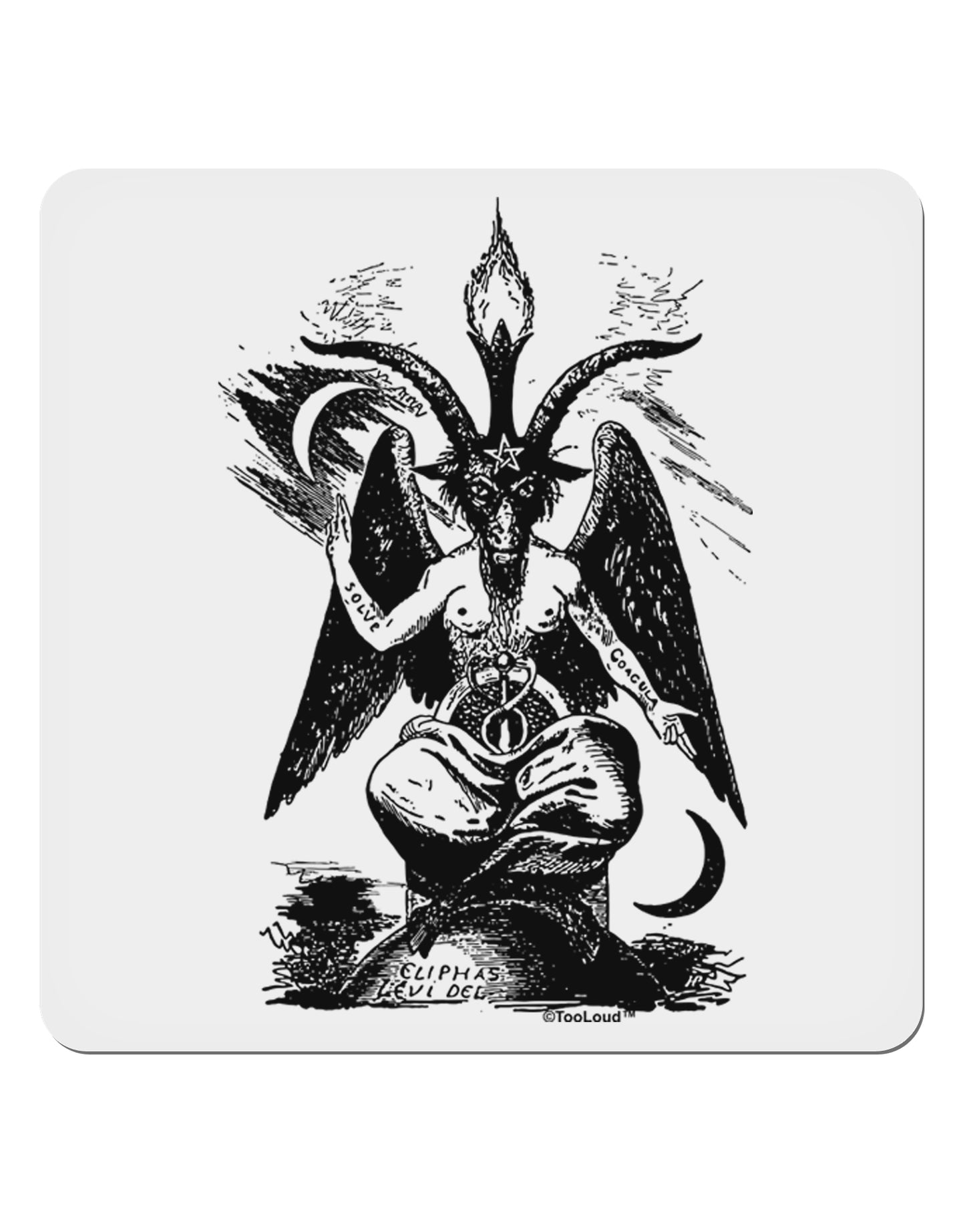 Baphomet Illustration 4x4" Square Sticker-Stickers-TooLoud-1-Davson Sales
