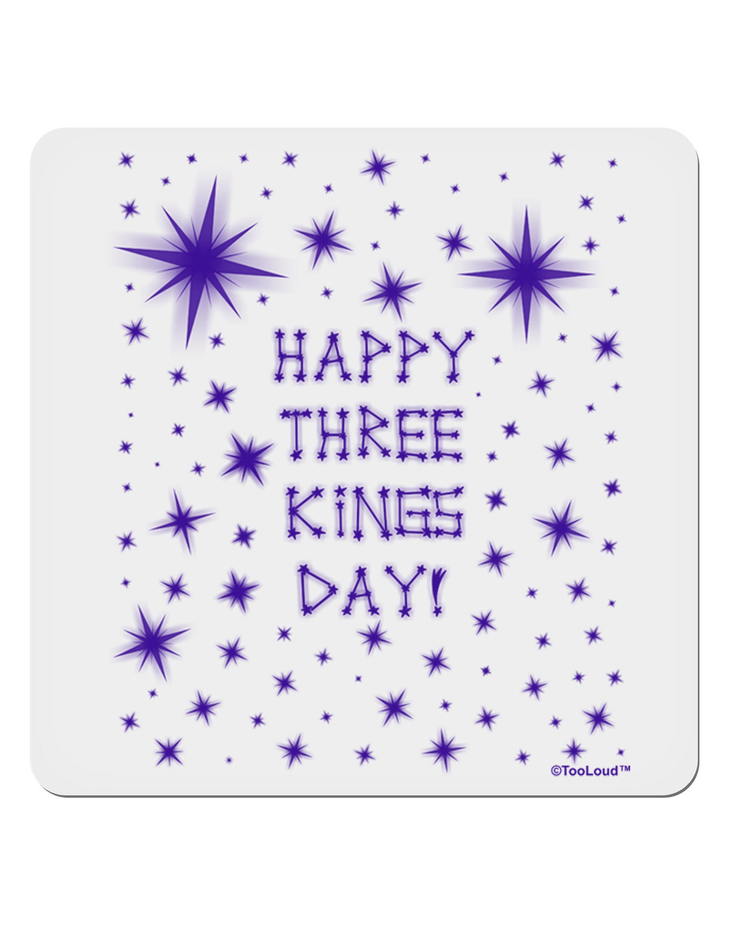 Happy Three Kings Day - Shining Stars 4x4" Square Sticker 4 Pieces-Stickers-TooLoud-White-Davson Sales