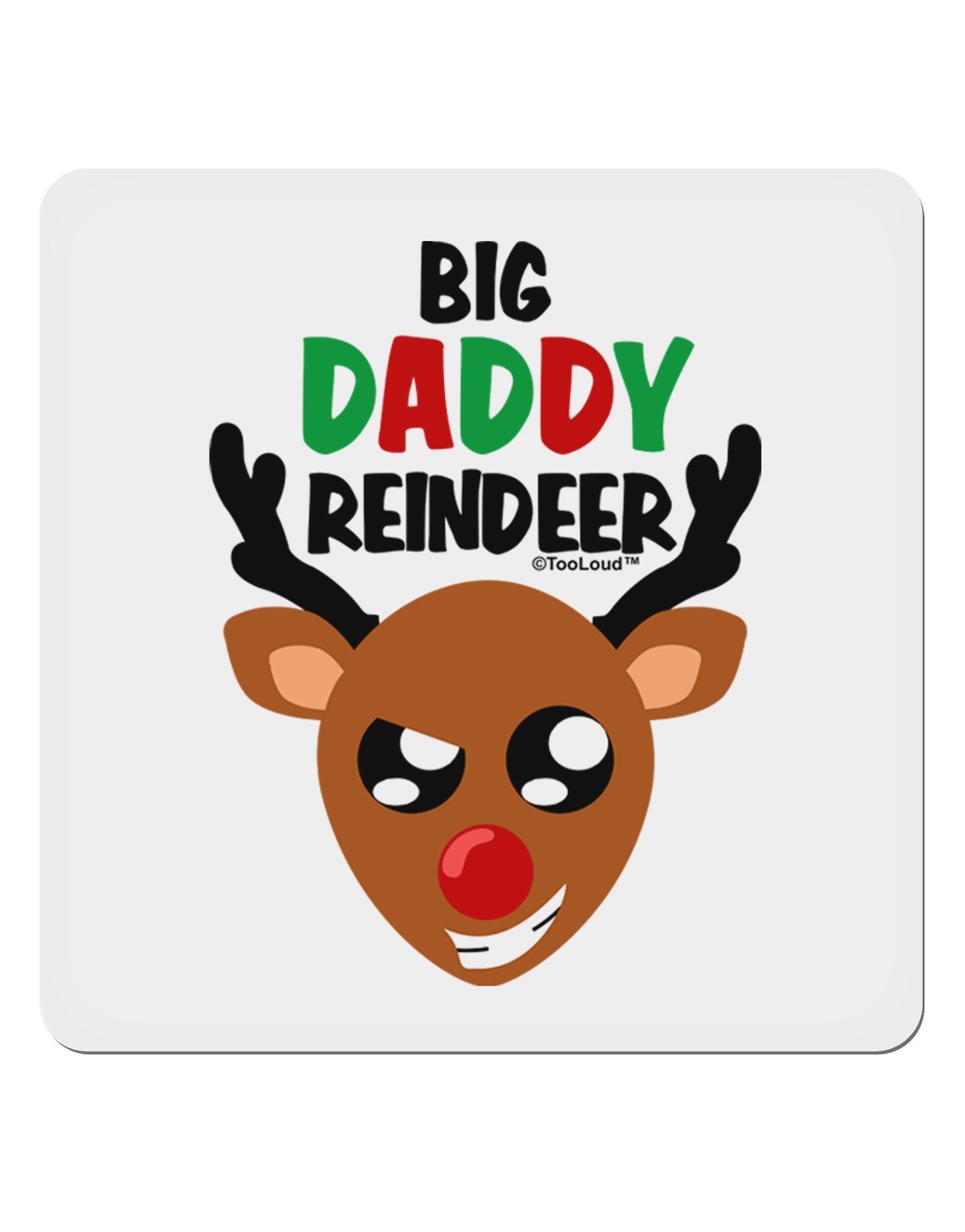 Big Daddy Reindeer Matching Deer 4x4" Square Sticker-Stickers-TooLoud-4-Davson Sales