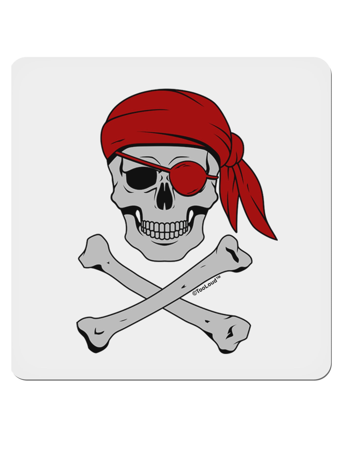 Pirate Skull 4x4" Square Sticker-Stickers-TooLoud-1-Davson Sales