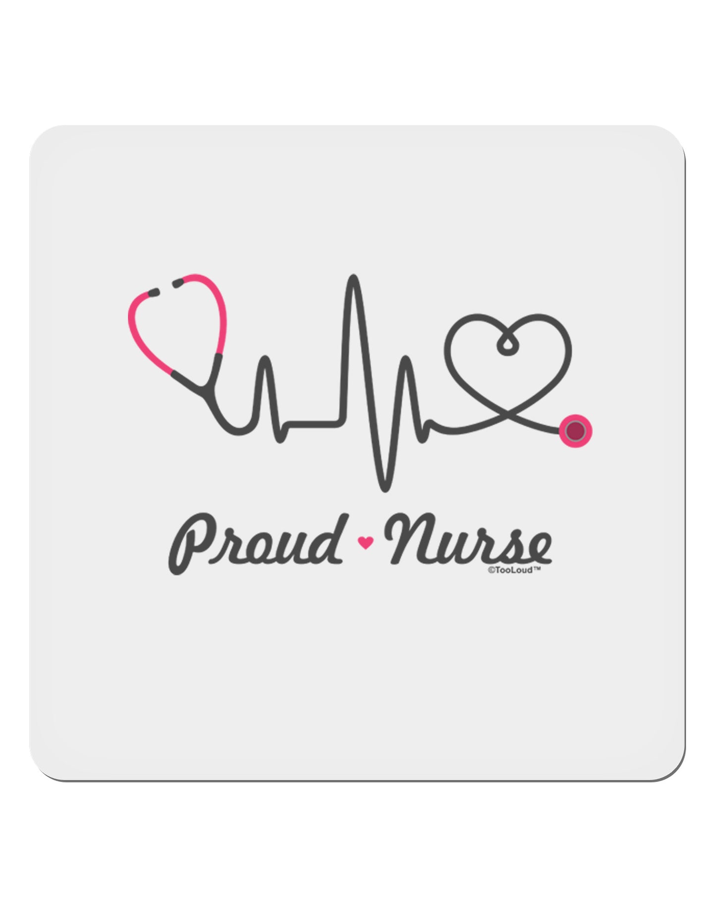 Stethoscope Heartbeat Text 4x4" Square Sticker-Stickers-TooLoud-1-Davson Sales