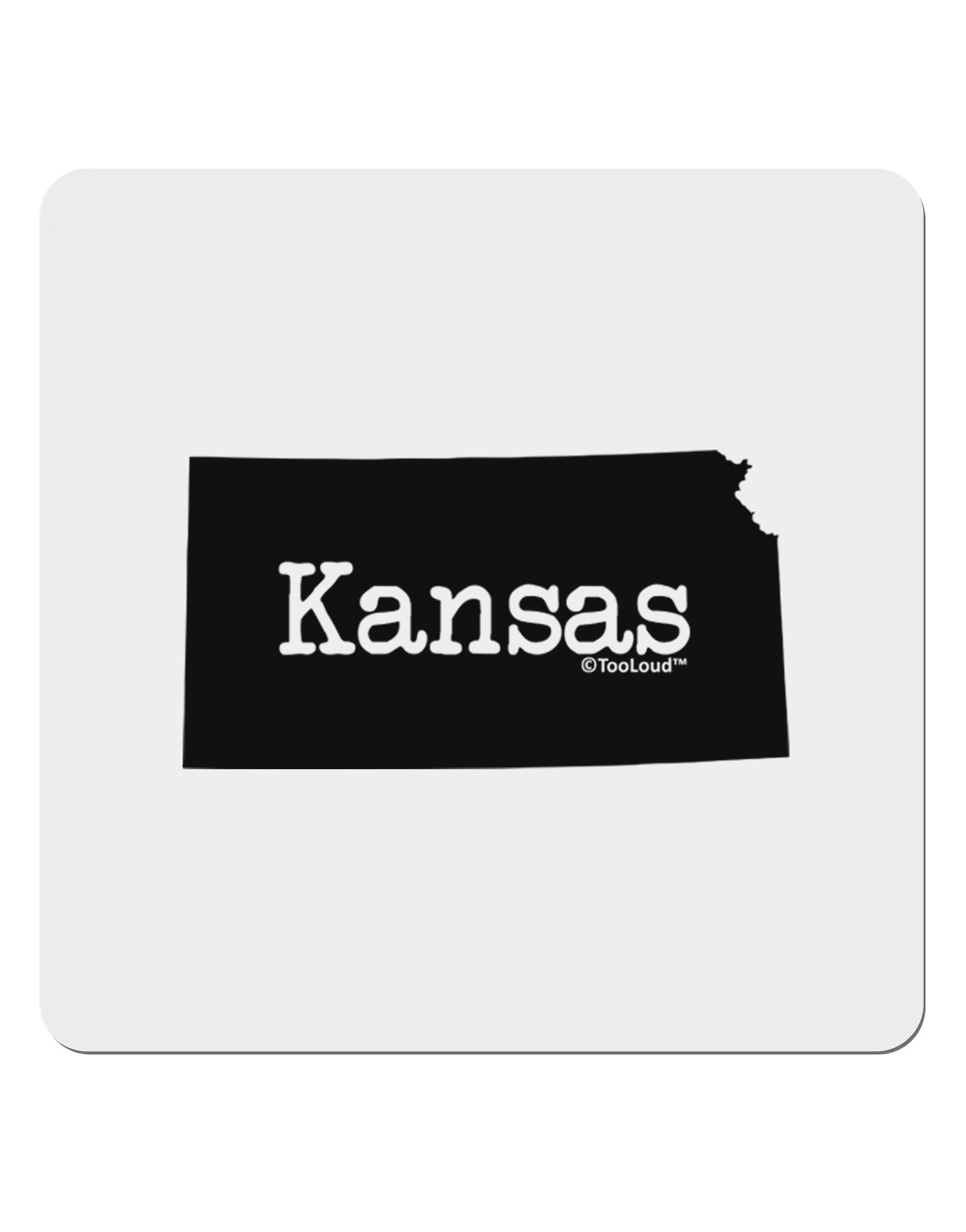 Kansas - United States Shape 4x4" Square Sticker 4 Pieces-Stickers-TooLoud-White-Davson Sales