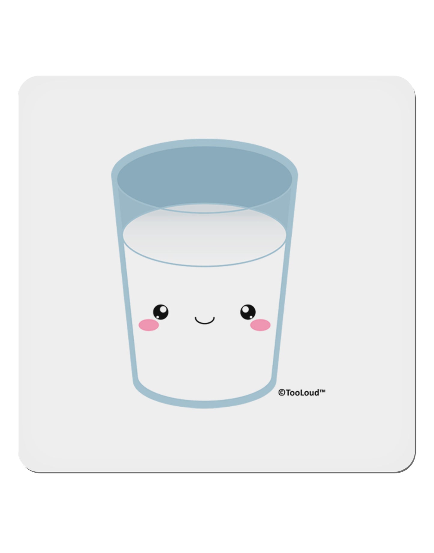 Cute Matching Milk and Cookie Design - Milk 4x4" Square Sticker 4 Pieces-Stickers-TooLoud-White-Davson Sales