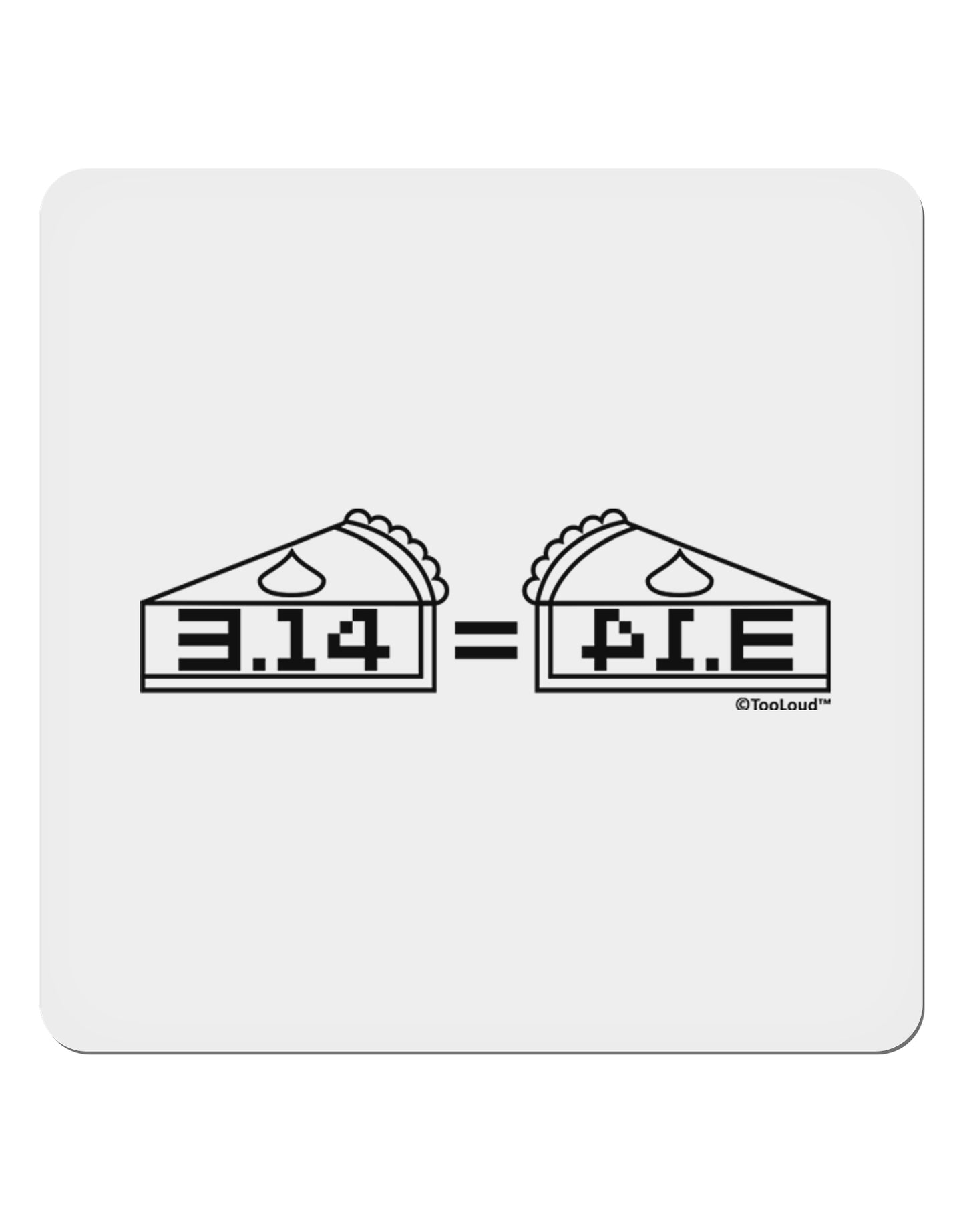 Pi Day Design - 314 Equals Pie Mirrored Pies 4x4" Square Sticker 4 Pieces-Stickers-TooLoud-White-Davson Sales