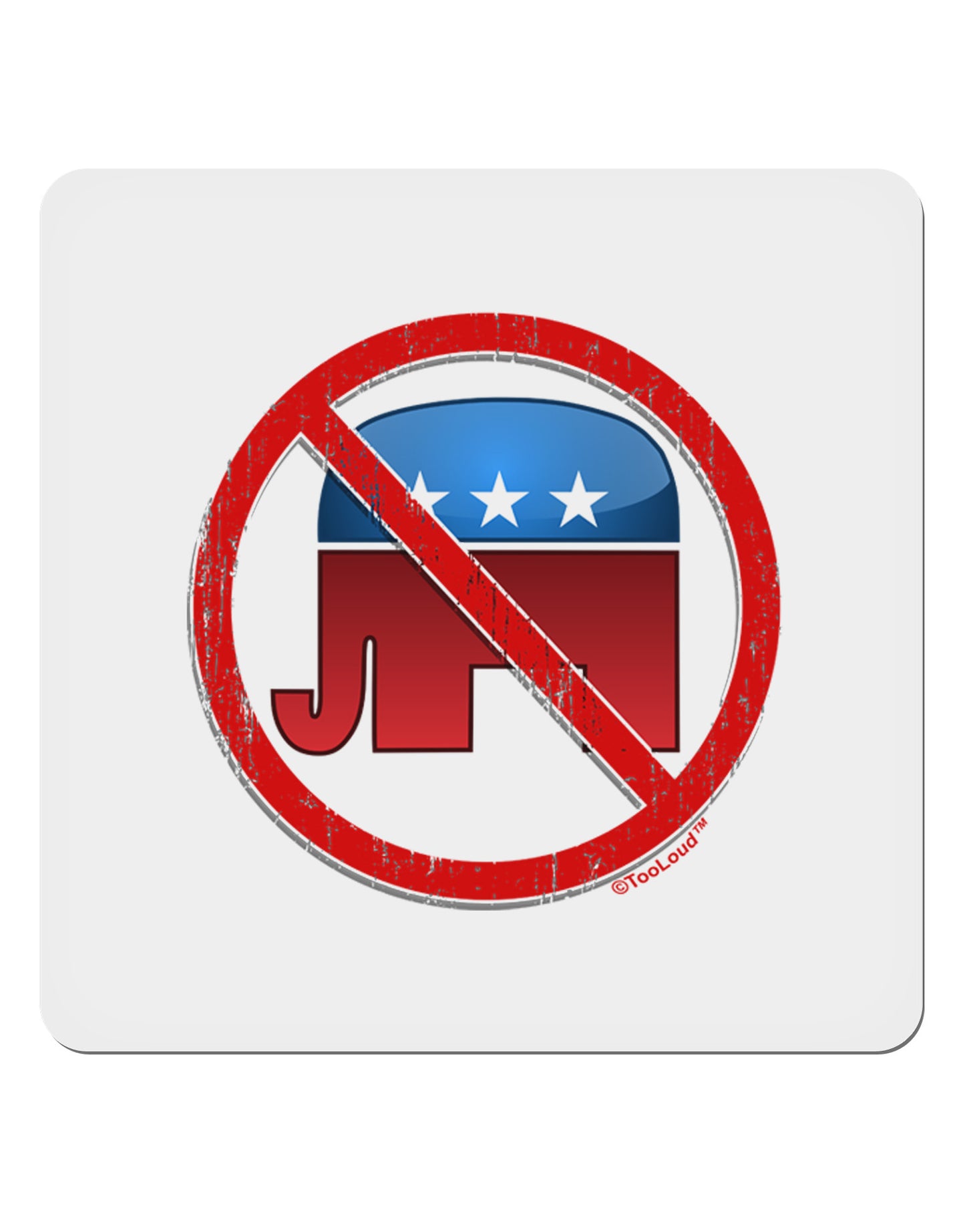 Distressed No Republicans Sign 4x4" Square Sticker-Stickers-TooLoud-1-Davson Sales