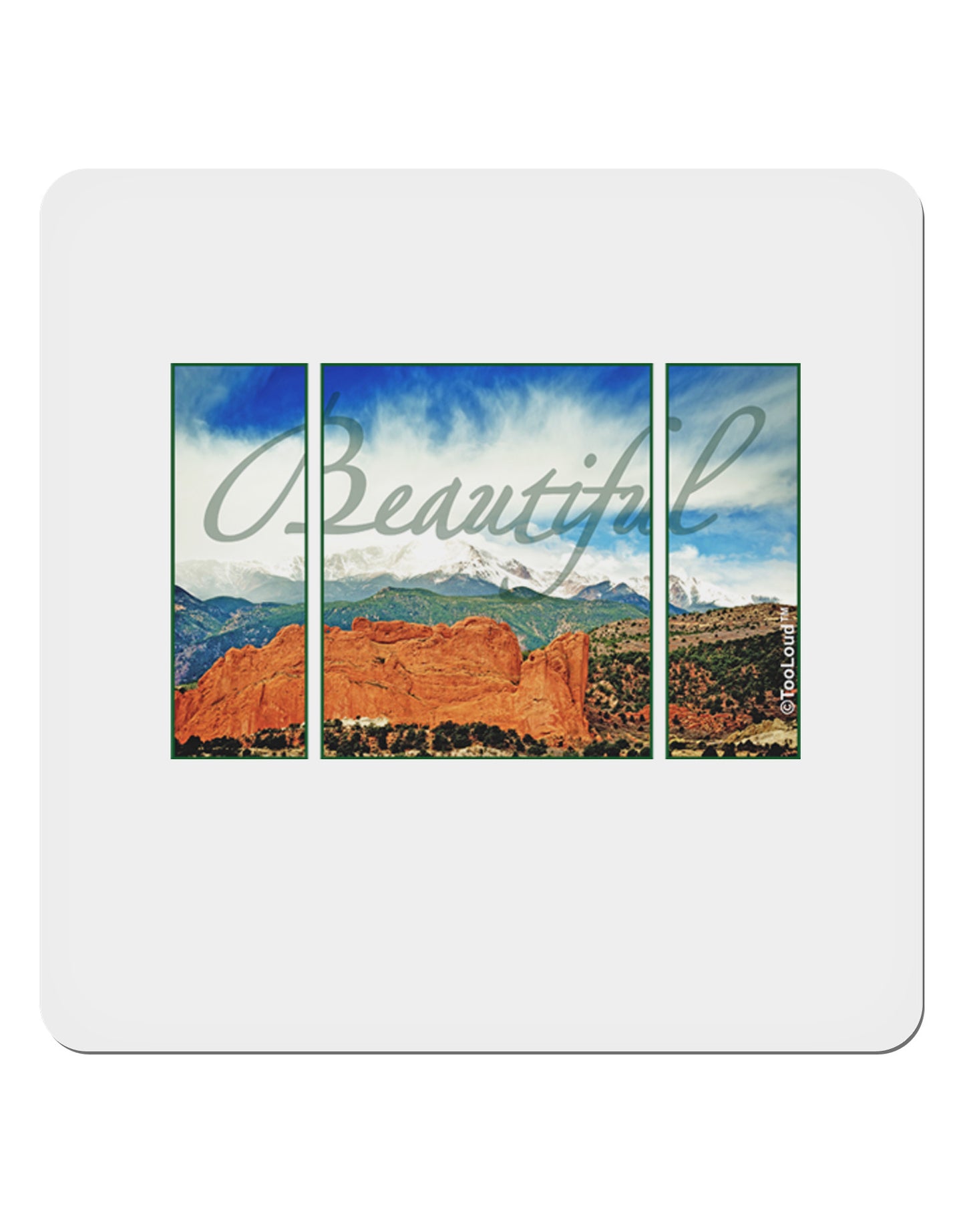 CO Beautiful View Text 4x4" Square Sticker-Stickers-TooLoud-1-Davson Sales