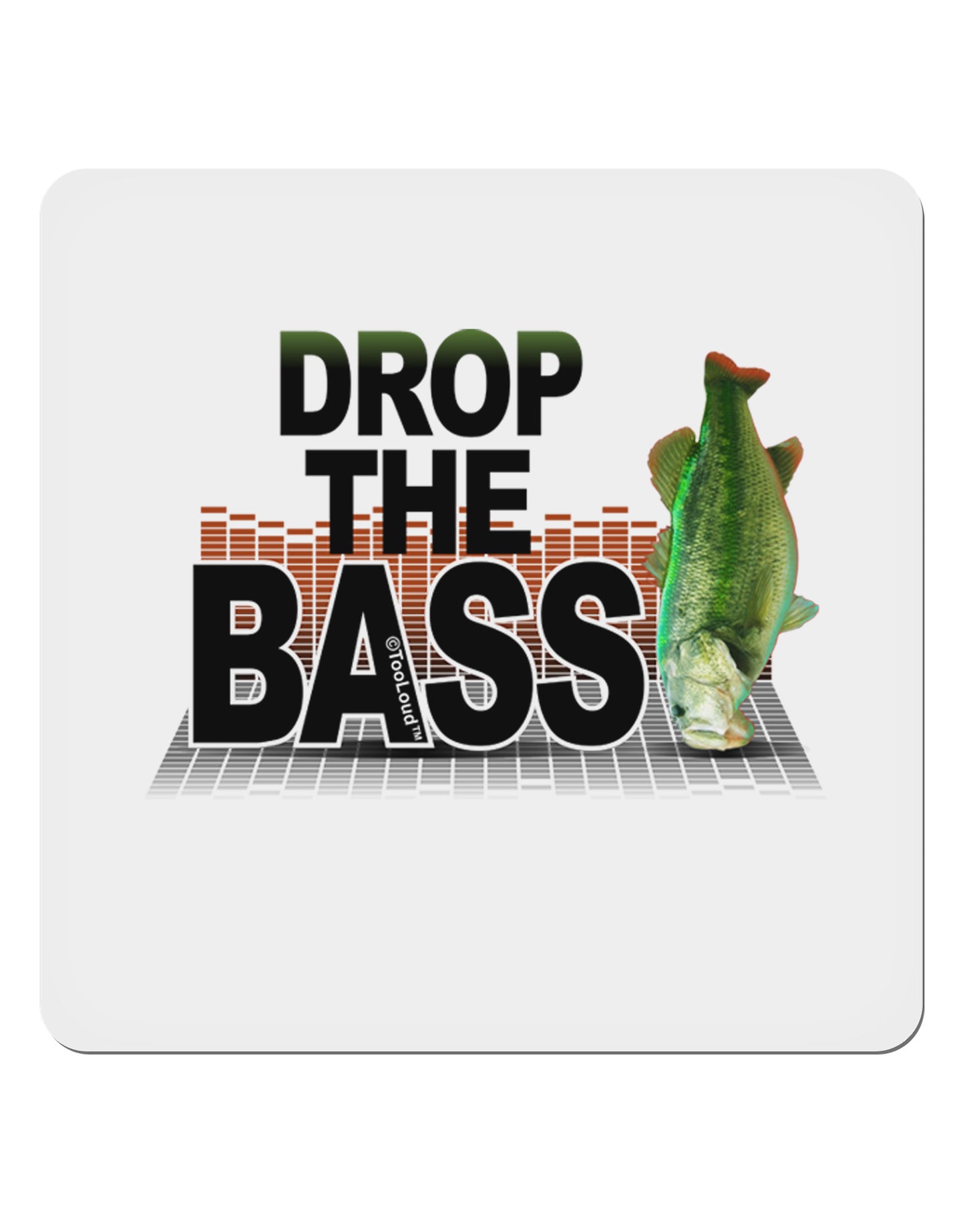Drop The Bass Fish 4x4" Square Sticker-Stickers-TooLoud-1-Davson Sales
