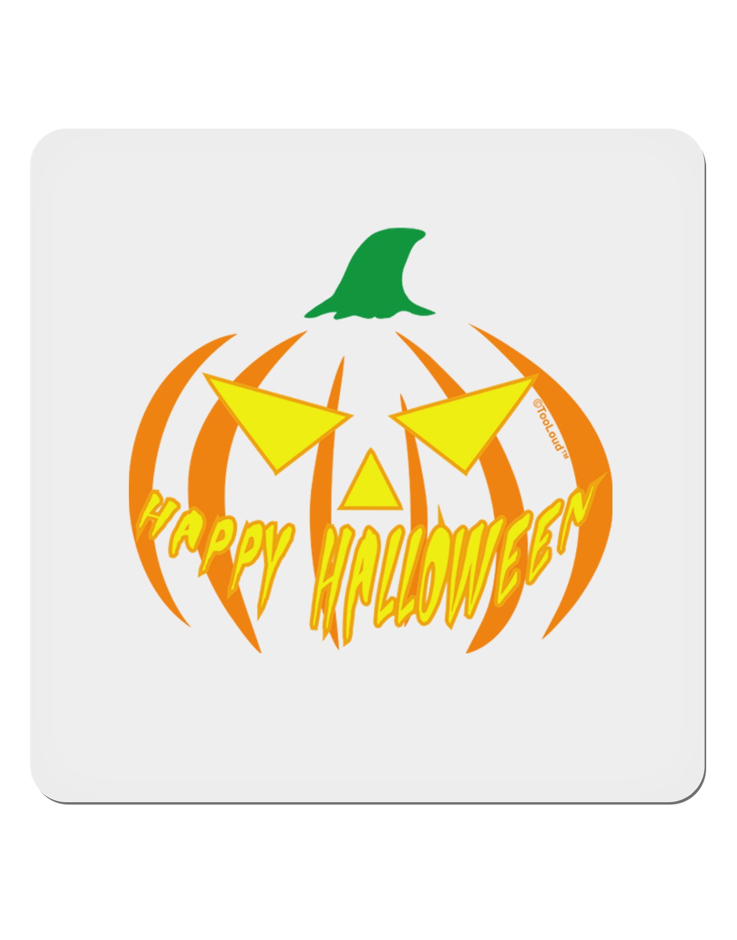 Happy Halloween Jack Yellow 4x4" Square Sticker 4 Pieces-Stickers-TooLoud-White-Davson Sales