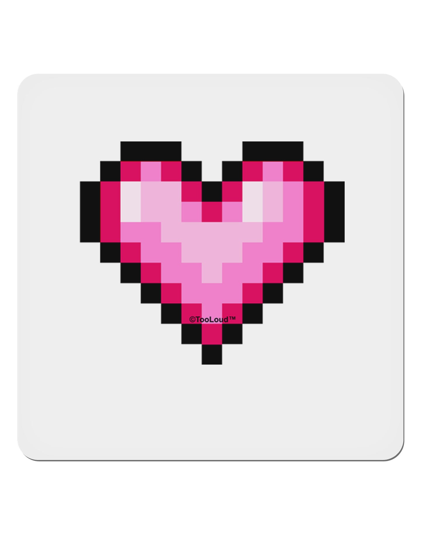Pixel Heart Design B - Valentine's Day 4x4" Square Sticker 4 Pieces-Stickers-TooLoud-White-Davson Sales