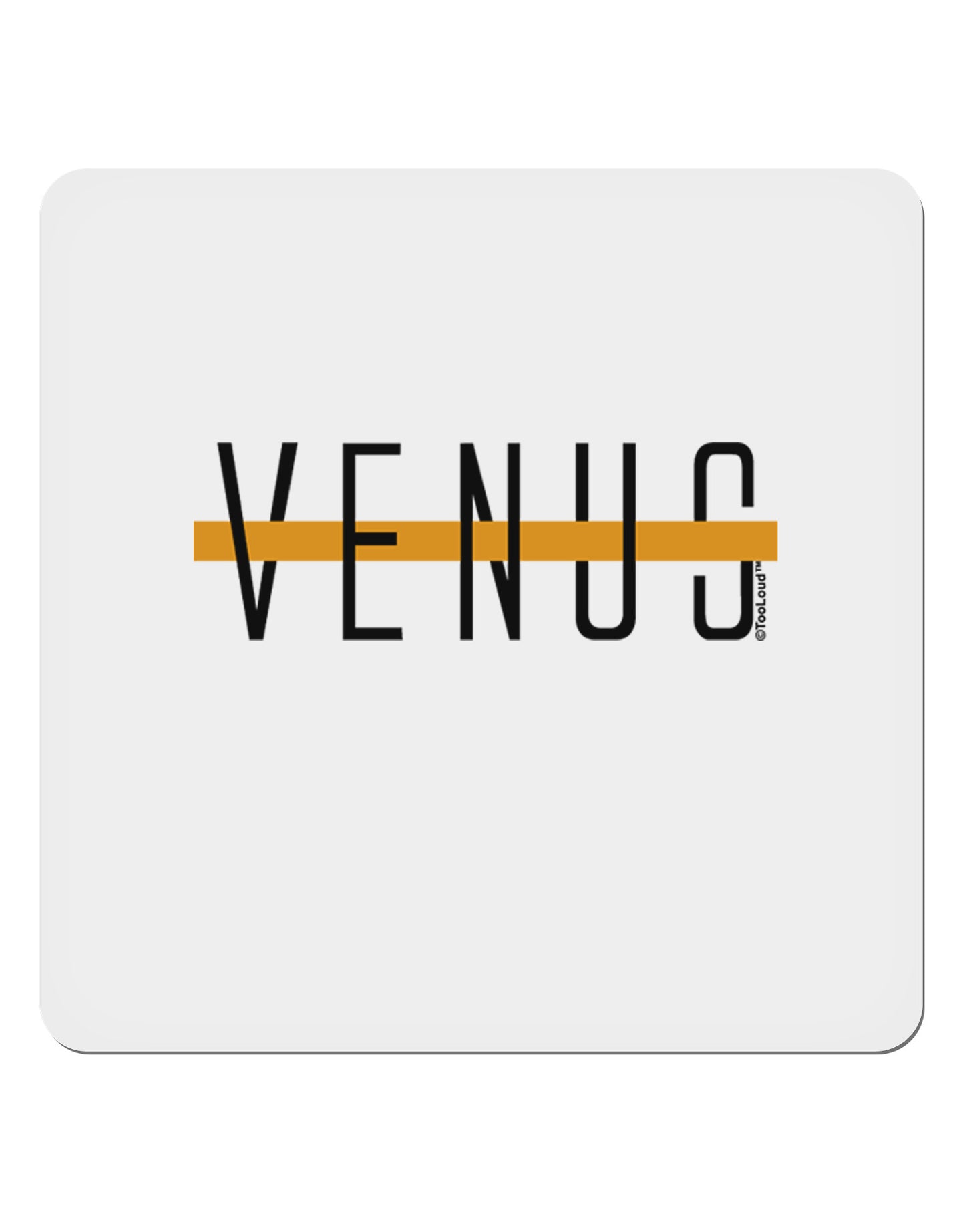 Planet Venus Text Only 4x4" Square Sticker-Stickers-TooLoud-1-Davson Sales