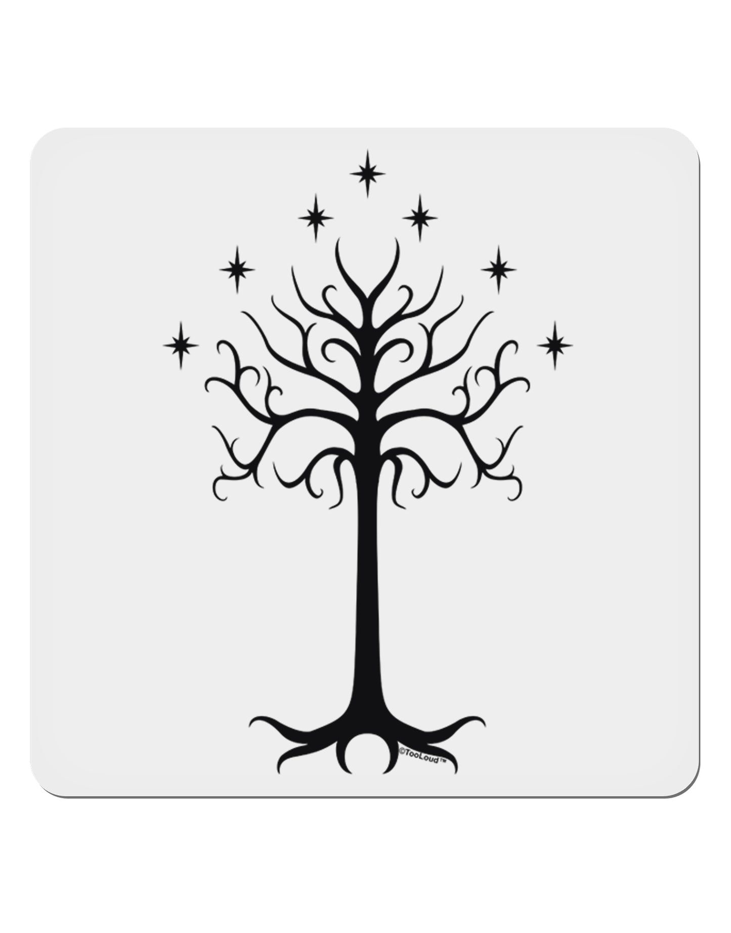 The Royal White Tree 4x4" Square Sticker-Stickers-TooLoud-1-Davson Sales