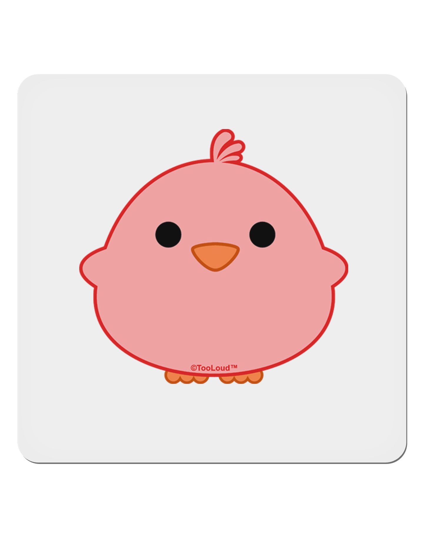 Cute Little Chick - Red 4x4" Square Sticker 4 Pieces-Stickers-TooLoud-White-Davson Sales
