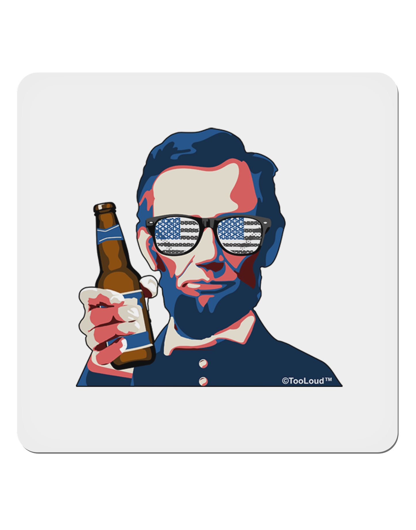 Abraham Drinkoln 4x4" Square Sticker-Stickers-TooLoud-1-Davson Sales