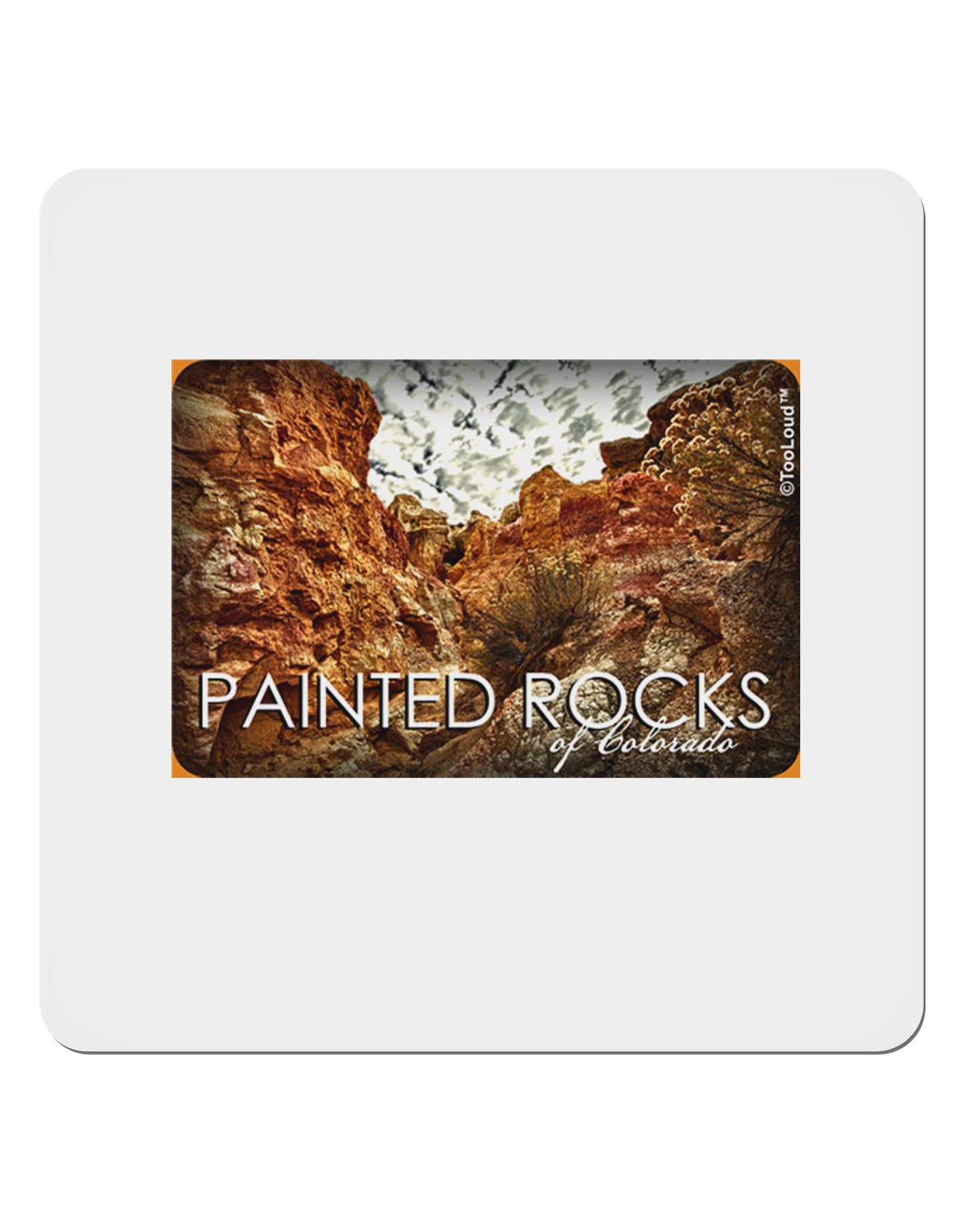 Colorado Painted Rocks Text 4x4" Square Sticker-Stickers-TooLoud-1-Davson Sales