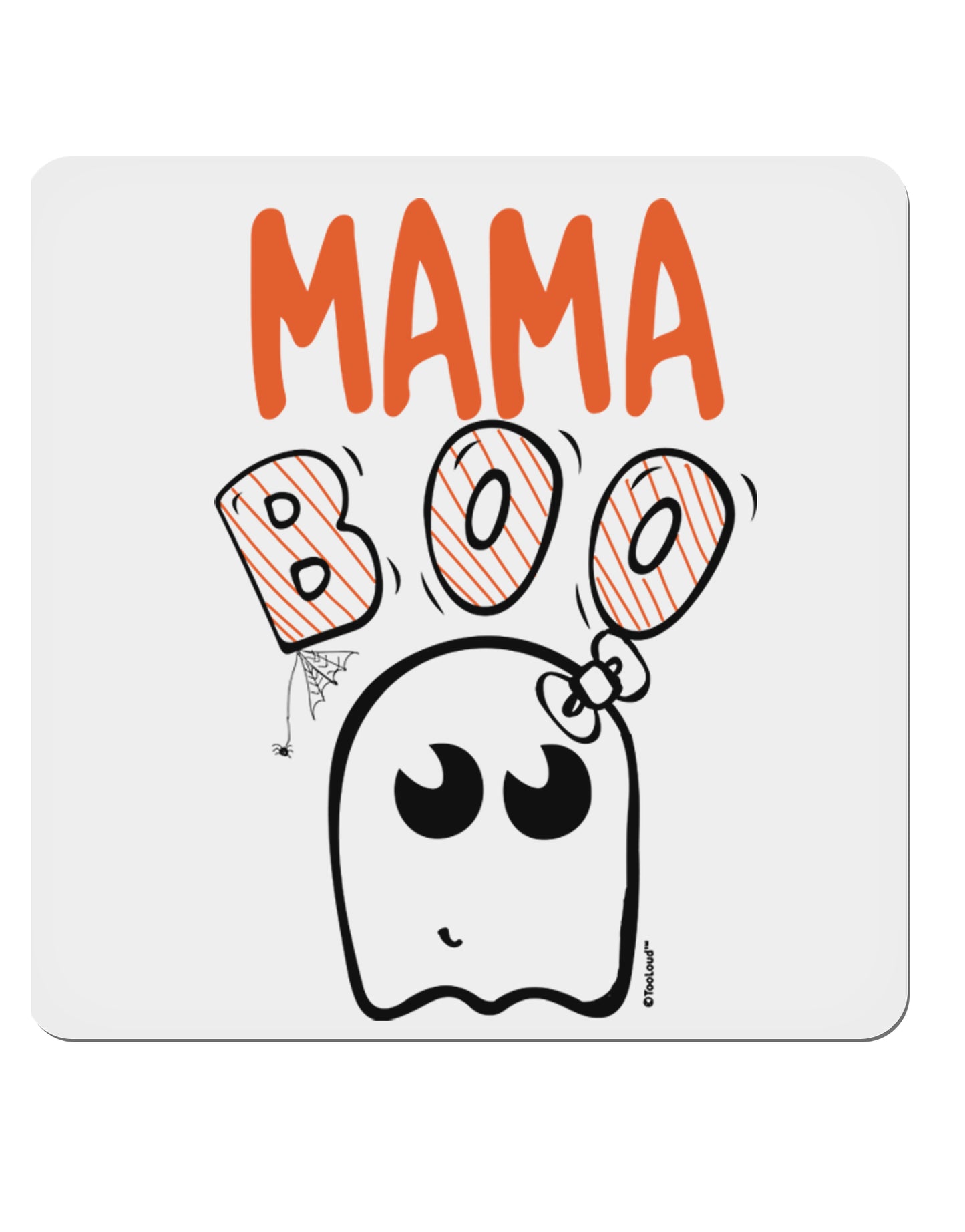 Mama Boo Ghostie 4x4 Inch Square Stickers - 4 Pieces-Stickers-TooLoud-Davson Sales