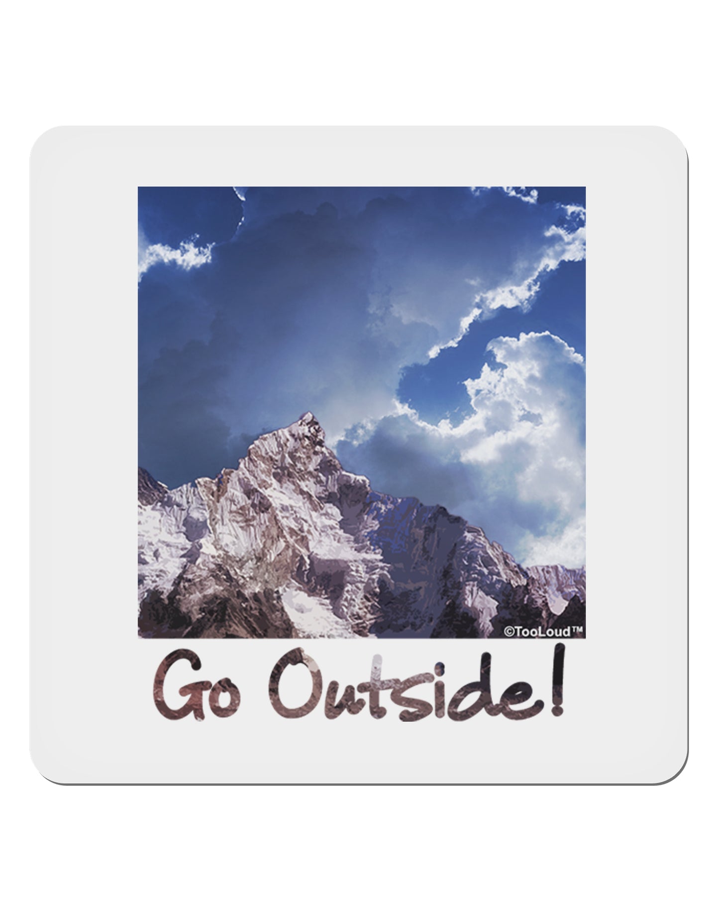Go Outside Mountain 4x4" Square Sticker 4 Pieces-Stickers-TooLoud-White-Davson Sales