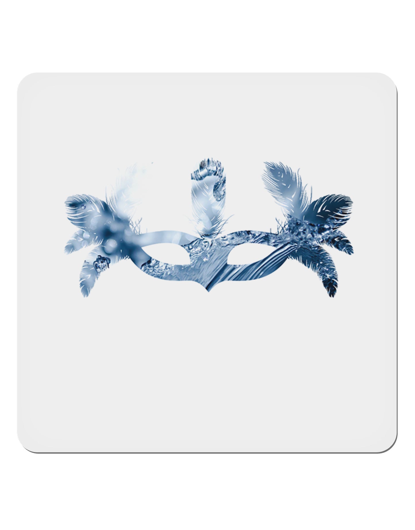 Water Masquerade Mask 4x4" Square Sticker 4 Pieces-Stickers-TooLoud-White-Davson Sales