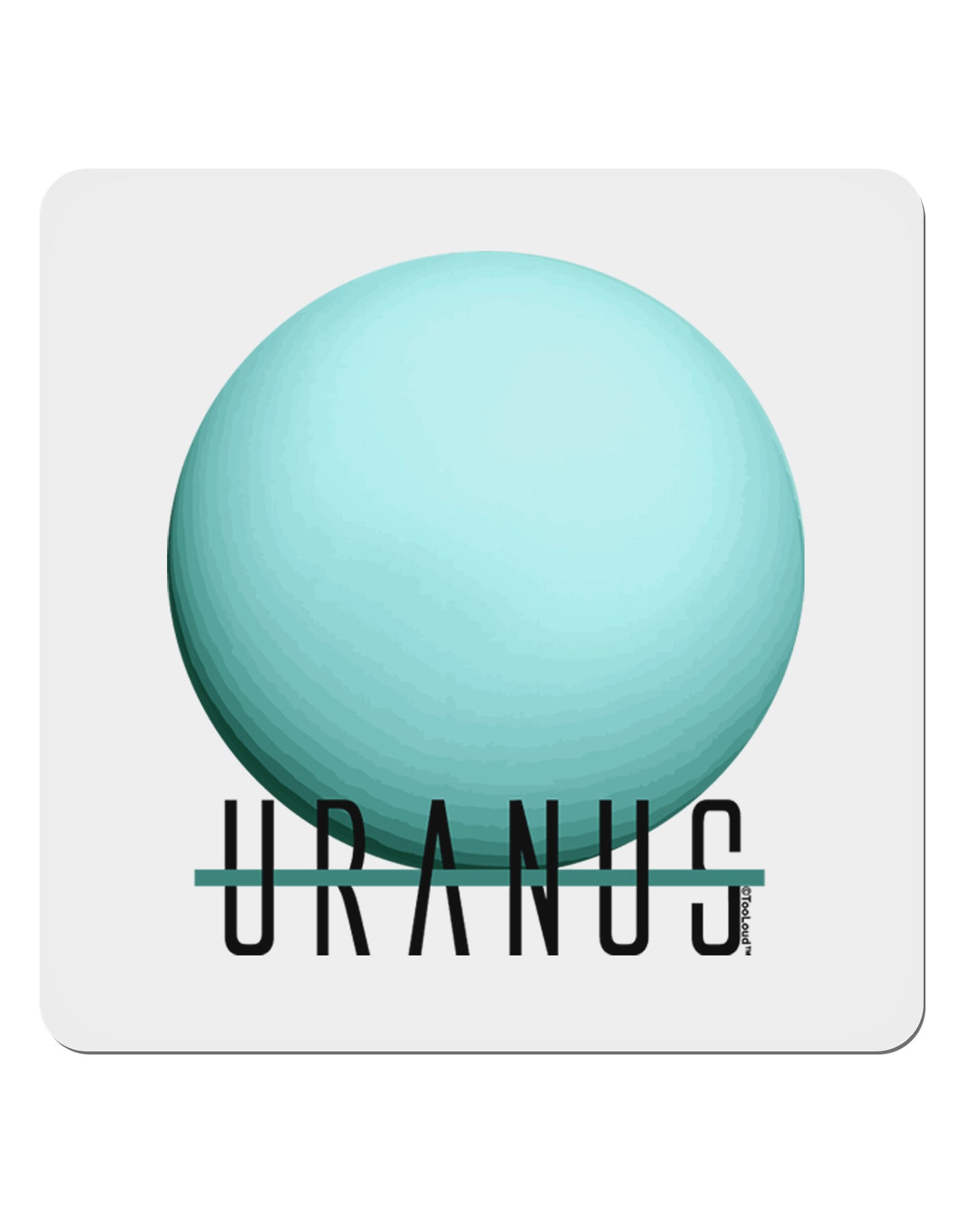 Planet Uranus Text 4x4" Square Sticker-Stickers-TooLoud-1-Davson Sales