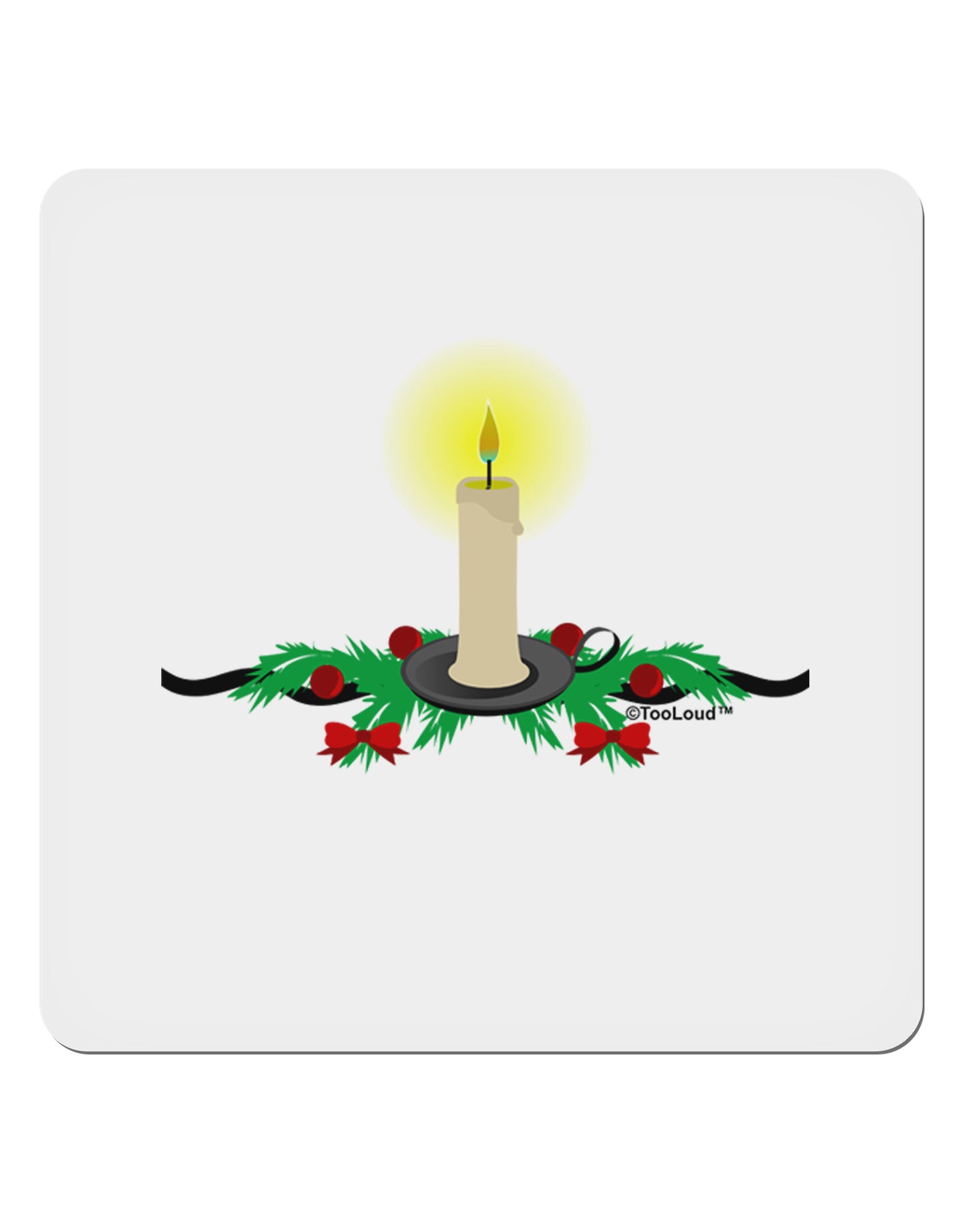 Chirstmas Candle 4x4" Square Sticker-Stickers-TooLoud-1-Davson Sales