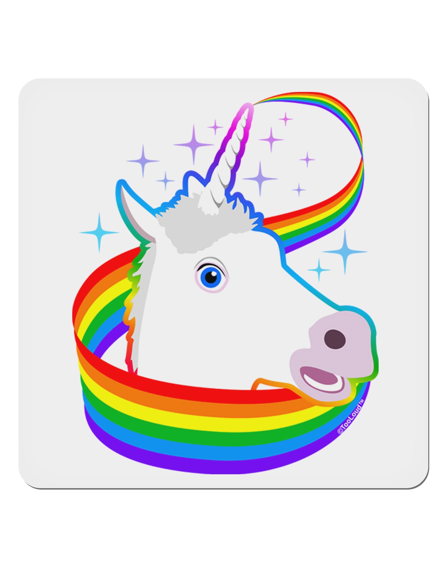 Magical Horn Rainbow Unicorn 4x4" Square Sticker 4 Pieces-Stickers-TooLoud-White-Davson Sales
