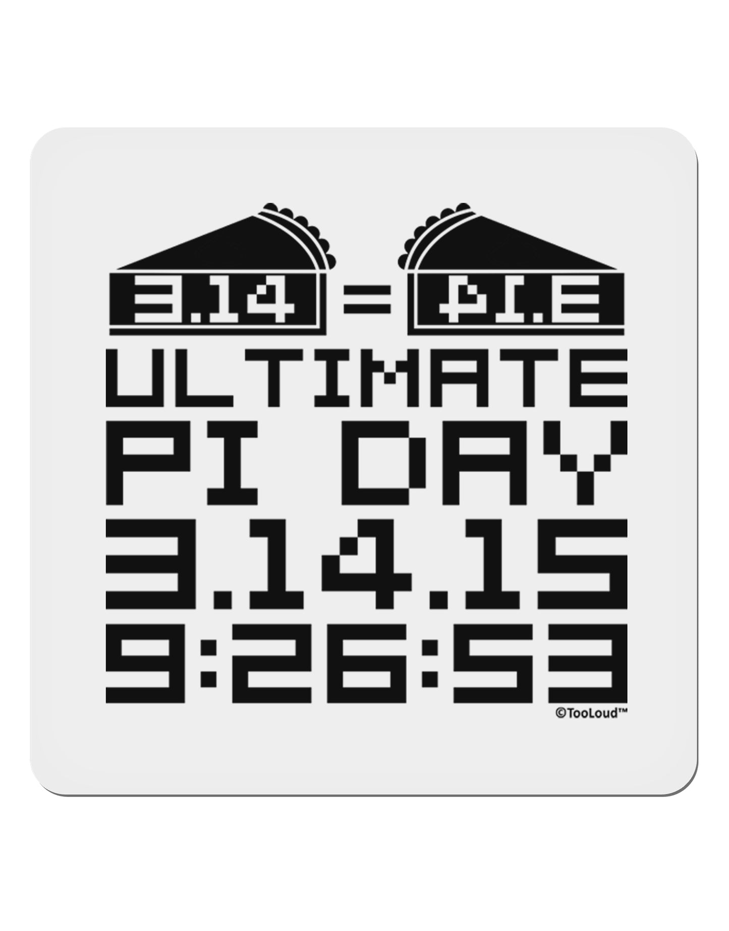 Ultimate Pi Day Design - Mirrored Pies 4x4" Square Sticker 4 Pieces-Stickers-TooLoud-White-Davson Sales