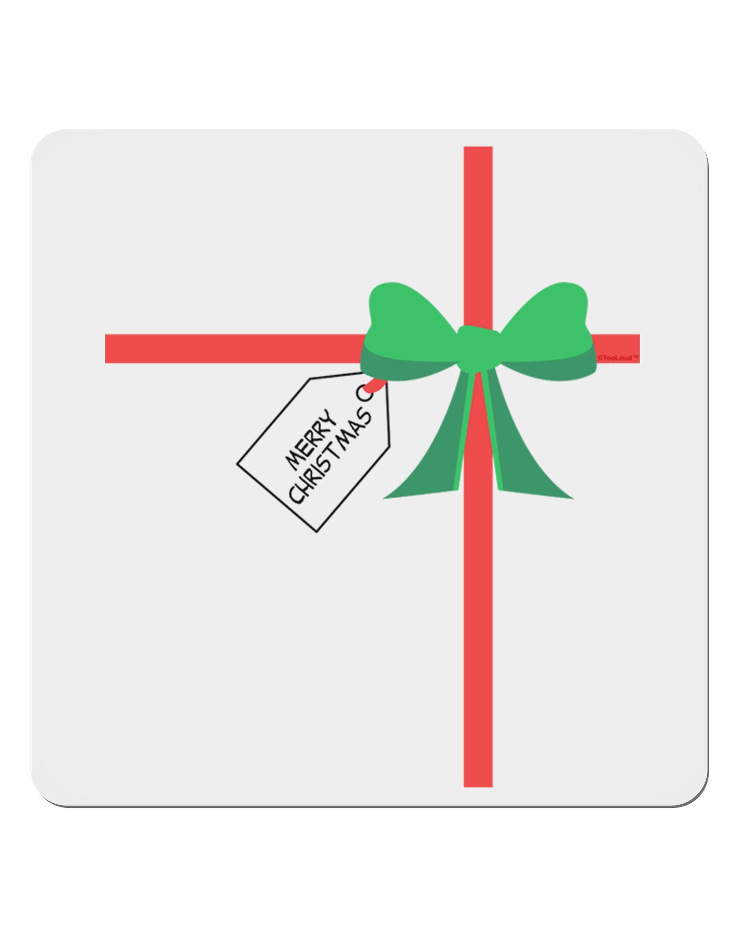 Merry Christmas Present Gift 4x4" Square Sticker 4 Pieces-Stickers-TooLoud-White-Davson Sales