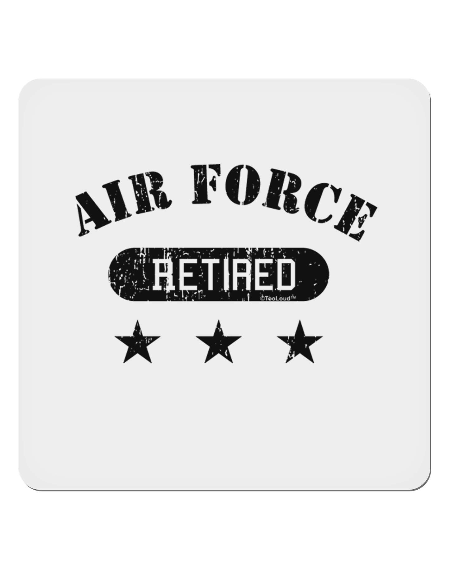 Retired Air Force 4x4" Square Sticker-Stickers-TooLoud-1-Davson Sales