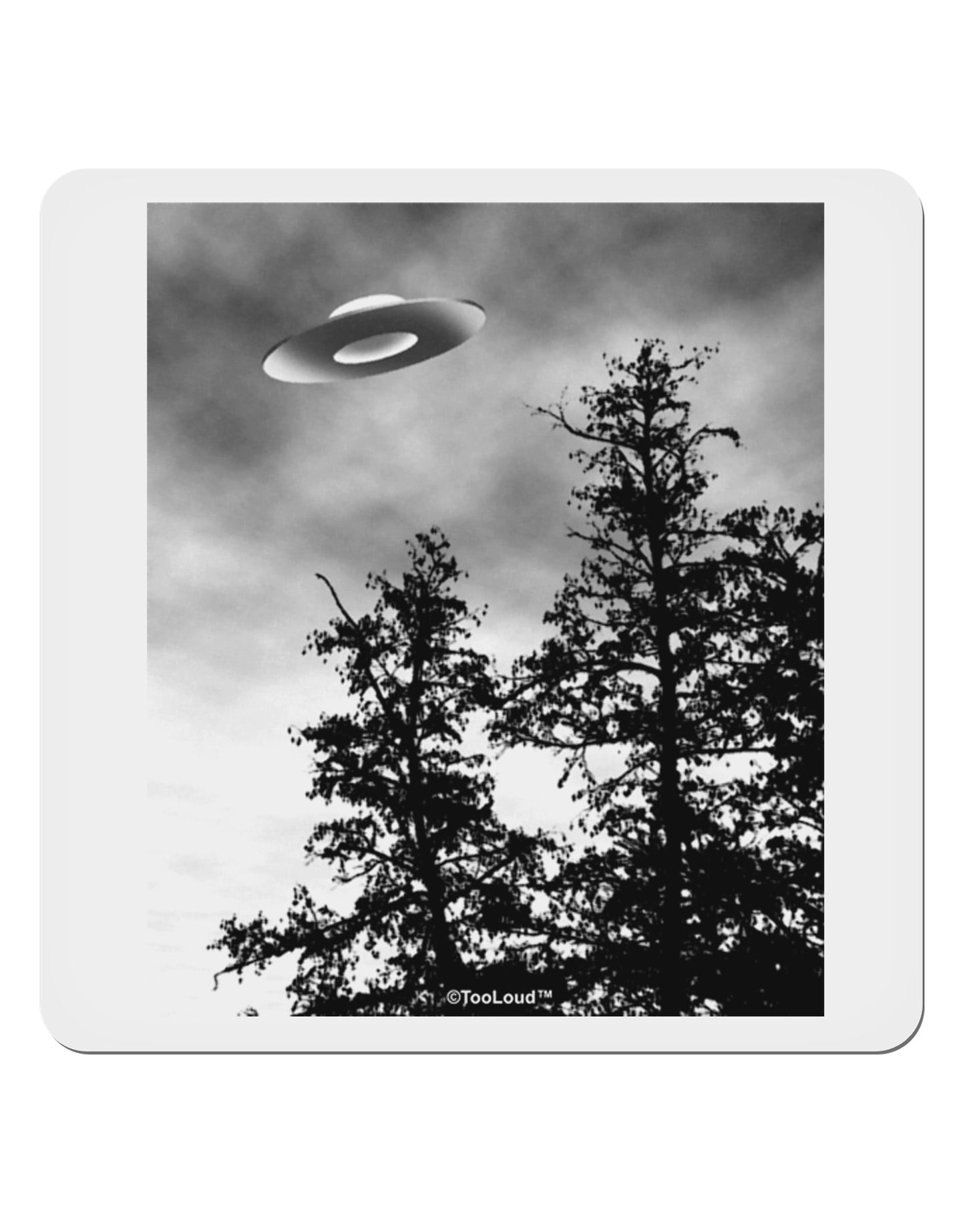 UFO Sighting - Extraterrestrial 4x4" Square Sticker 4 Pieces-Stickers-TooLoud-White-Davson Sales
