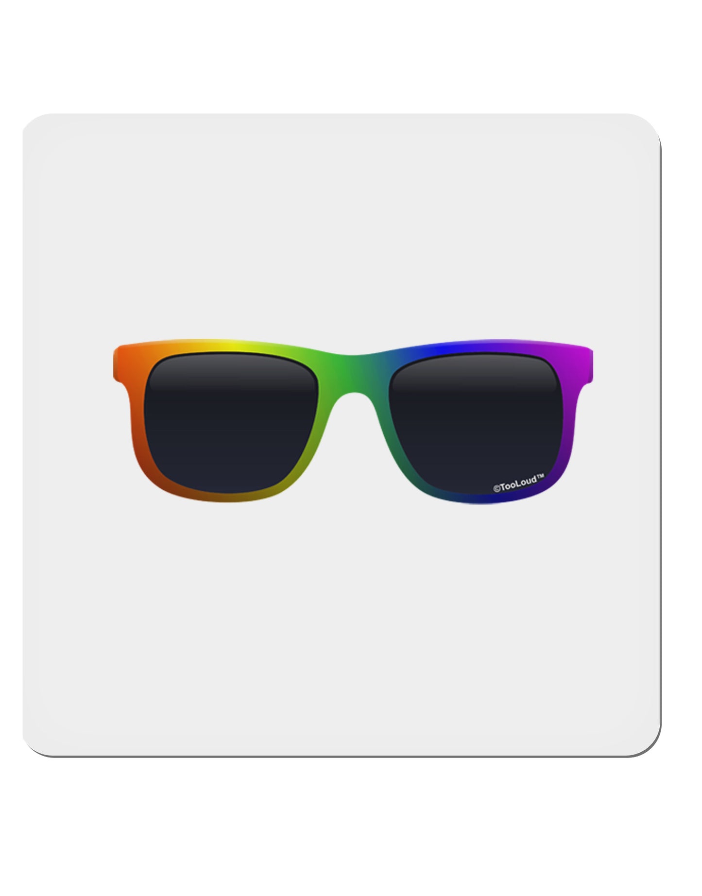 Pride Rainbow Glasses 4x4" Square Sticker-Stickers-TooLoud-1-Davson Sales