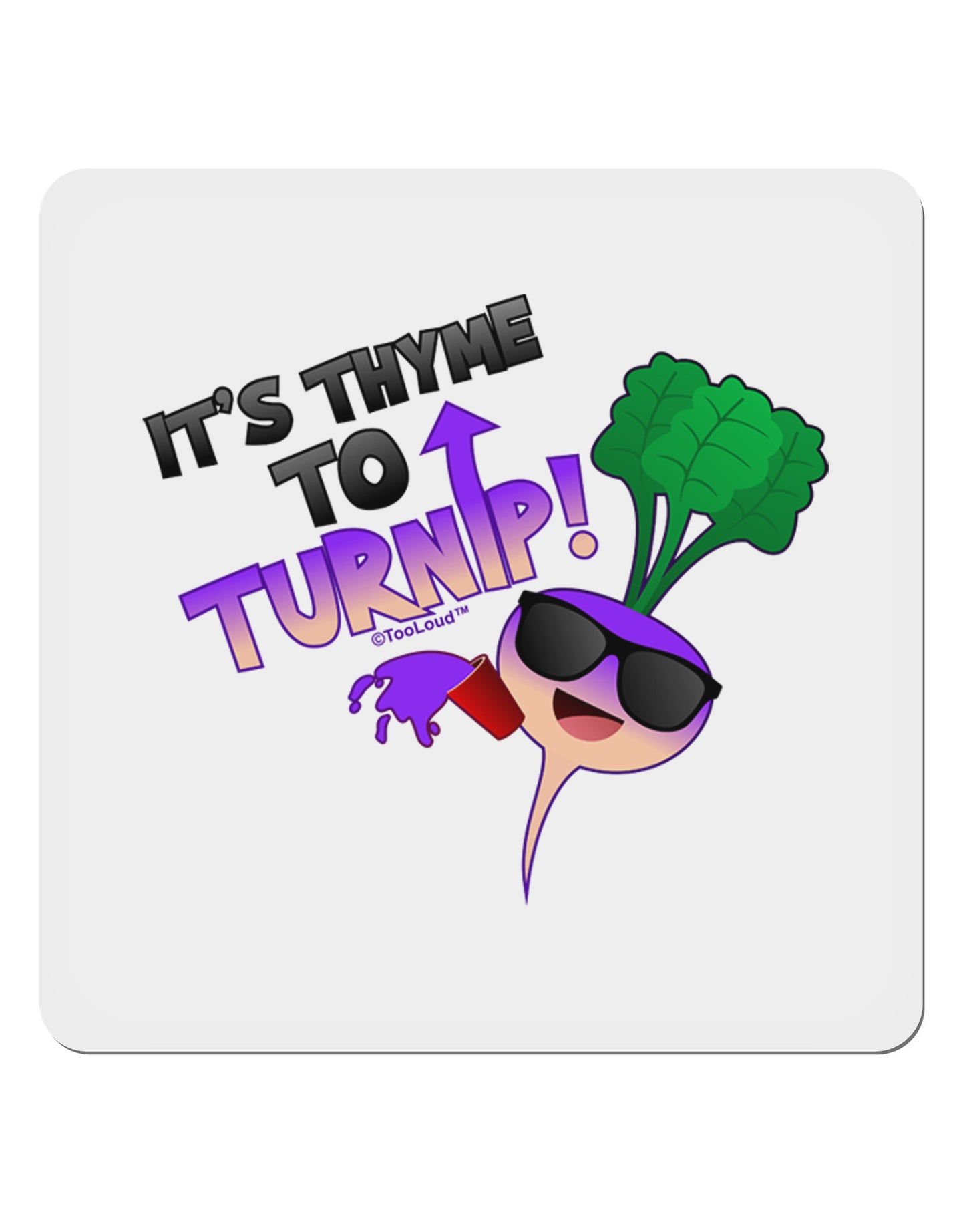 It's Thyme To Turnip 4x4" Square Sticker-Stickers-TooLoud-1-Davson Sales