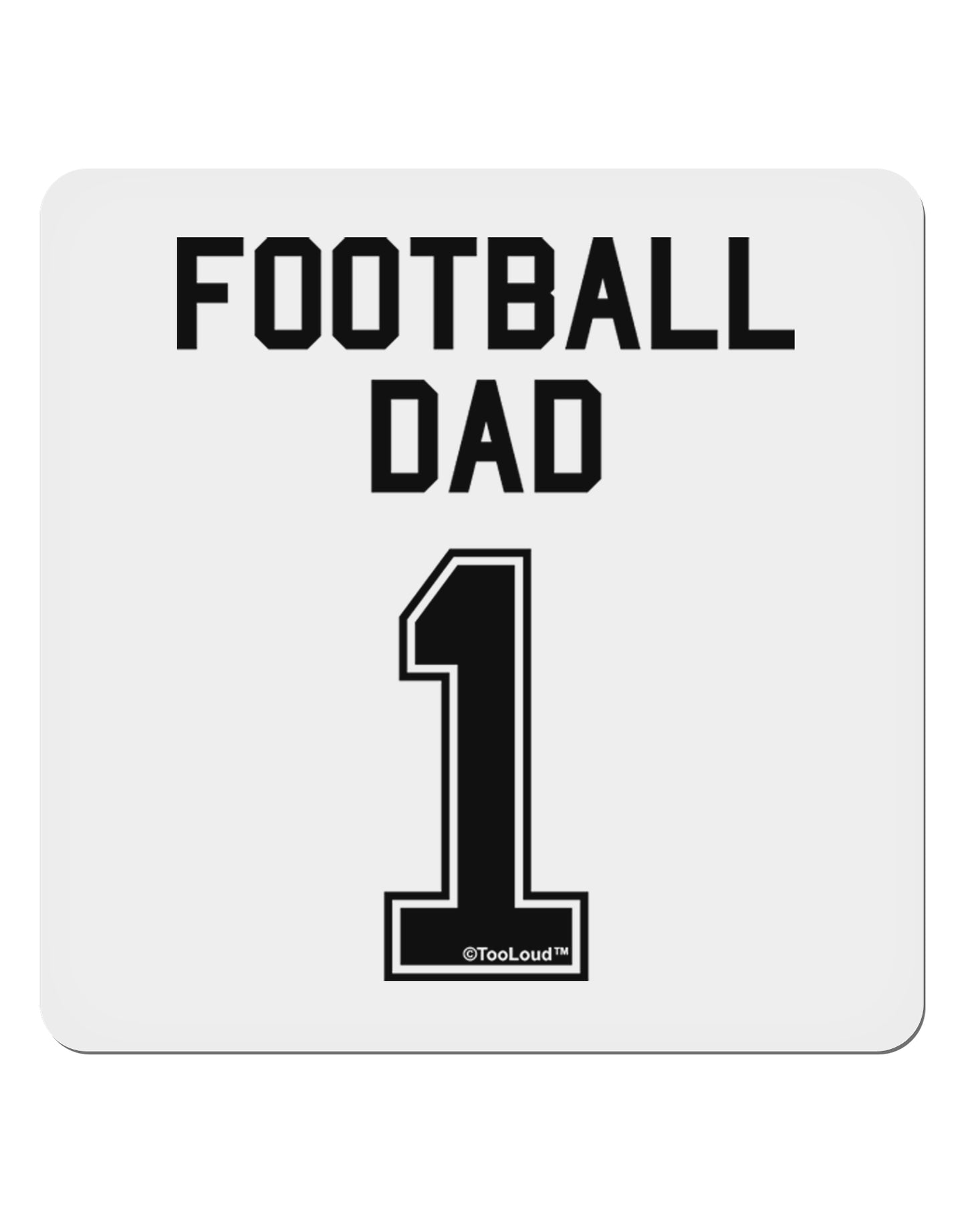 Football Dad Jersey 4x4" Square Sticker 4 Pieces-Stickers-TooLoud-White-Davson Sales
