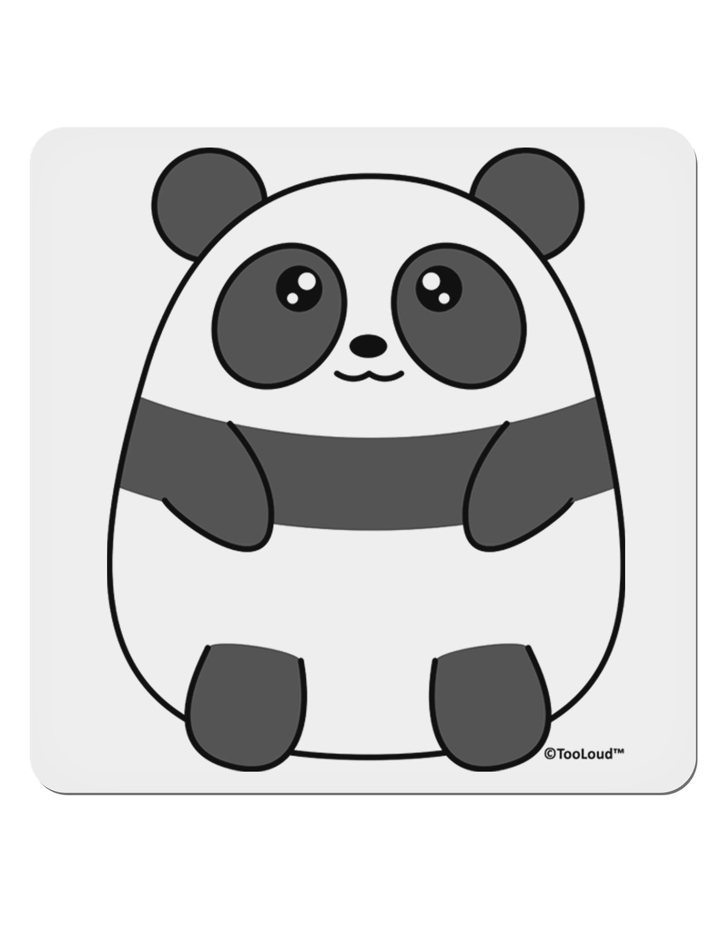 Cute Panda Bear 4x4" Square Sticker 4 Pieces-Stickers-TooLoud-White-Davson Sales