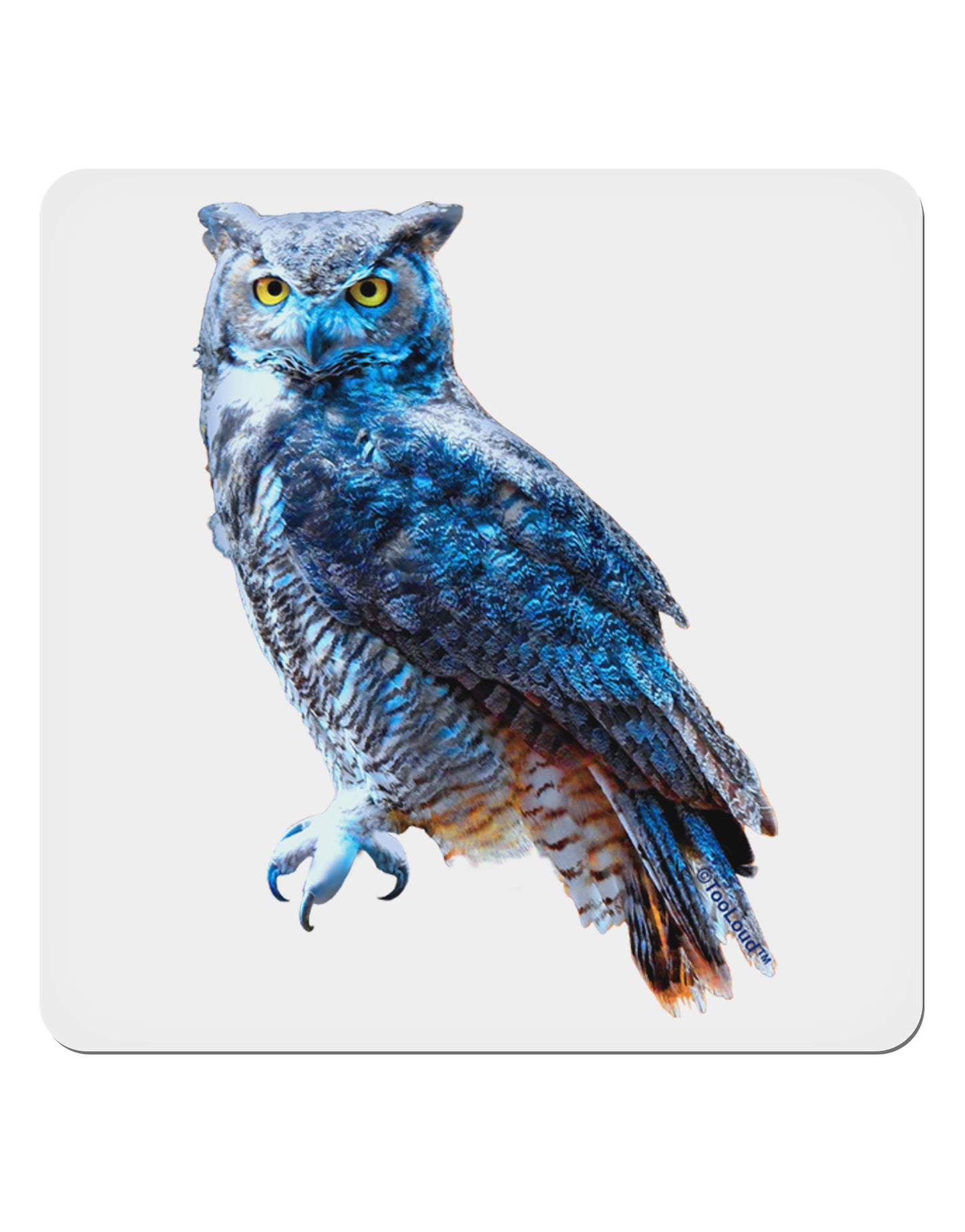Colorful Great Horned Owl 4x4" Square Sticker-Stickers-TooLoud-1-Davson Sales