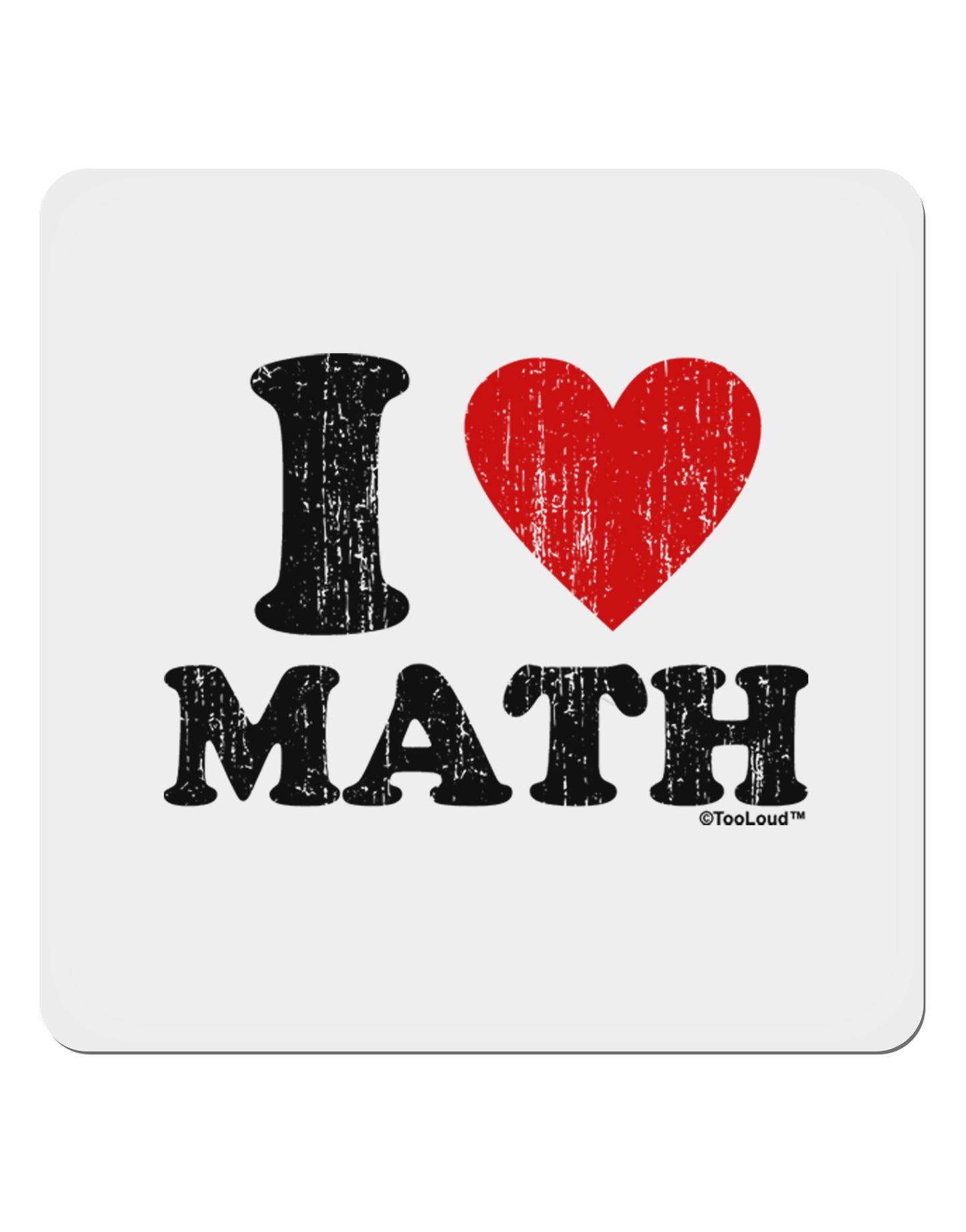I Heart Math Distressed 4x4" Square Sticker 4 Pieces-Stickers-TooLoud-White-Davson Sales
