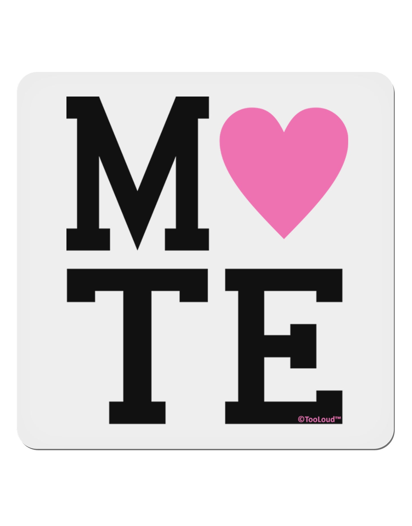 Matching Soulmate Design - Mate - Pink 4x4" Square Sticker 4 Pieces-Stickers-TooLoud-White-Davson Sales