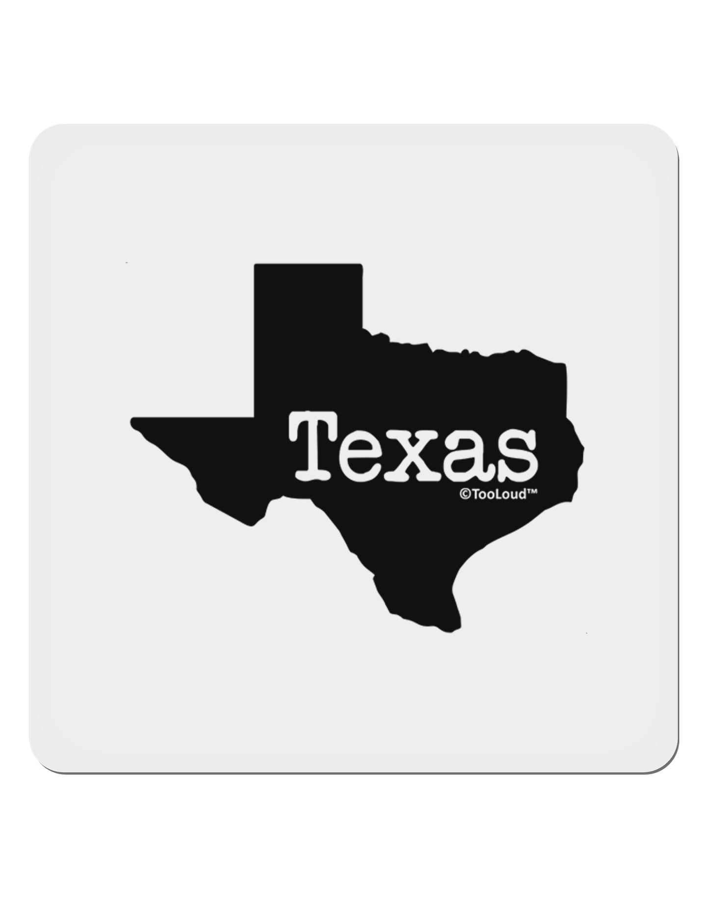Texas - United States Shape 4x4" Square Sticker 4 Pieces-Stickers-TooLoud-White-Davson Sales