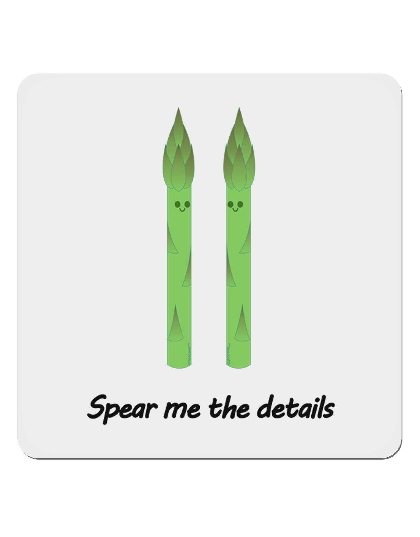 Asparagus - Spear Me the Details 4x4" Square Sticker 4 Pieces-Stickers-TooLoud-White-Davson Sales