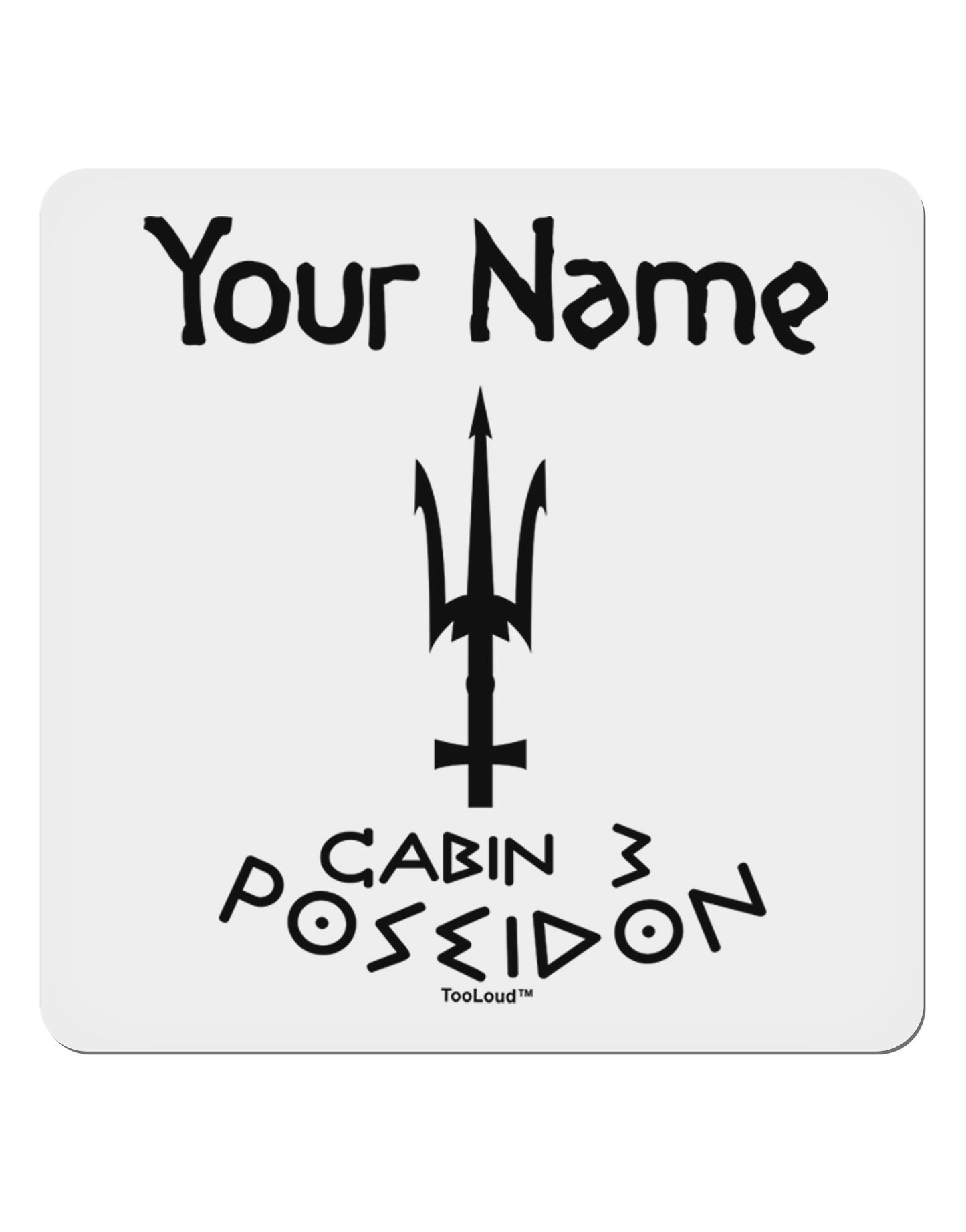 Personalized Cabin 3 Poseidon 4x4" Square Sticker 4 Pieces-Stickers-TooLoud-White-Davson Sales
