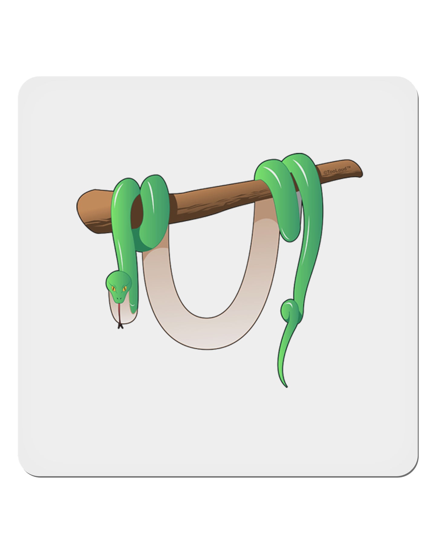 Anaconda Design Green 4x4" Square Sticker 4 Pieces-Stickers-TooLoud-White-Davson Sales