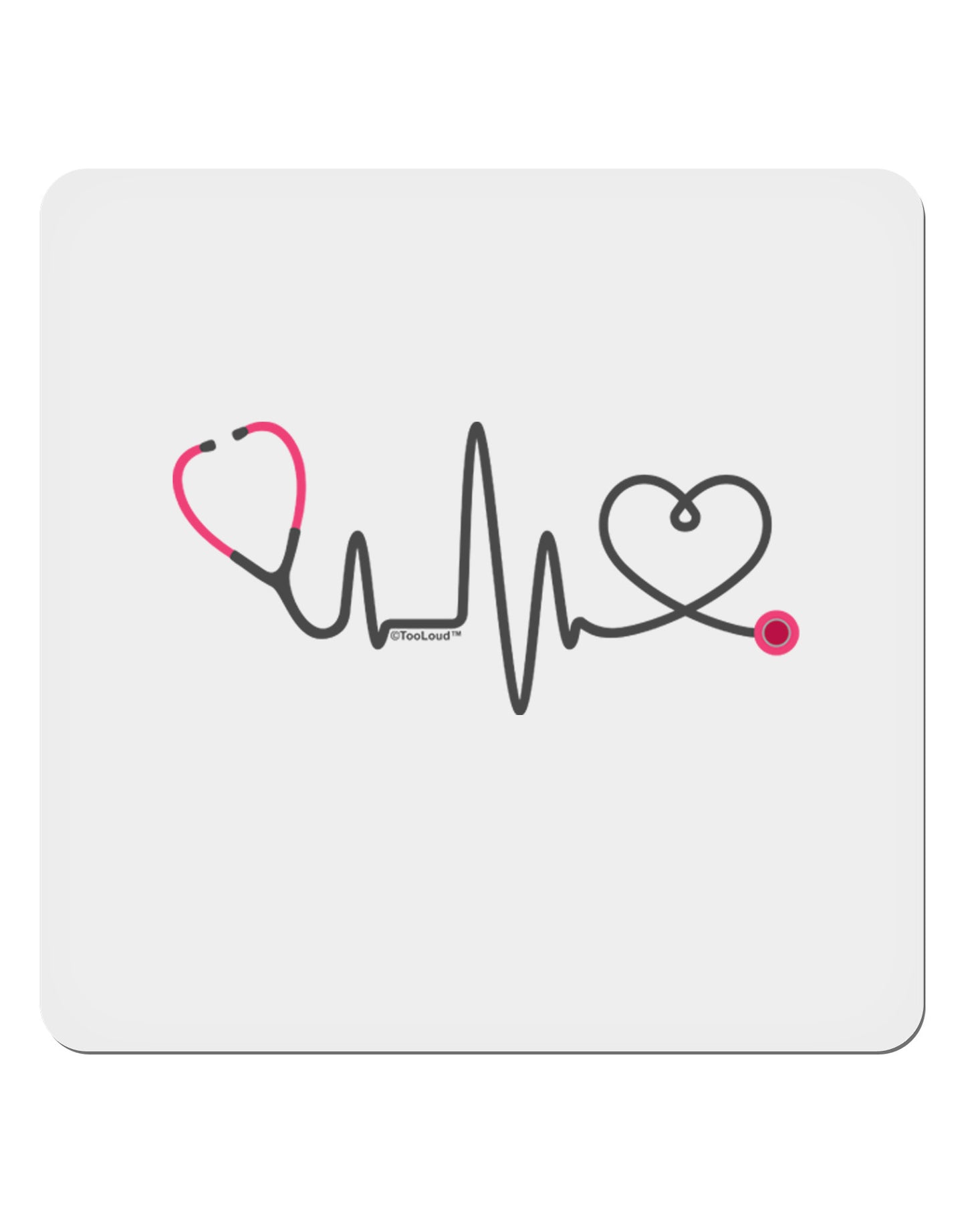 Stethoscope Heartbeat 4x4" Square Sticker-Stickers-TooLoud-1-Davson Sales