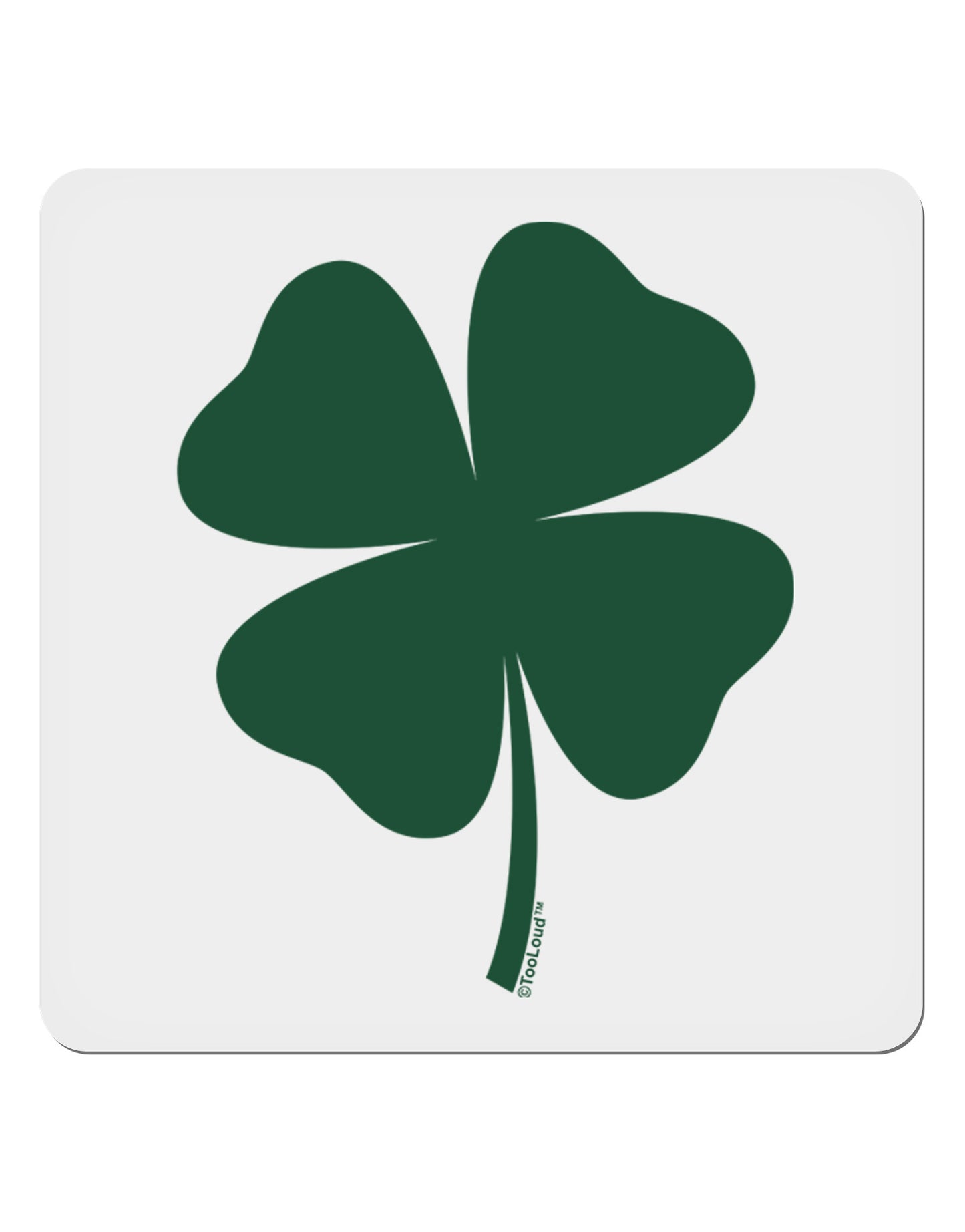 Lucky Four Leaf Clover St Patricks Day 4x4" Square Sticker 4 Pieces-Stickers-TooLoud-White-Davson Sales