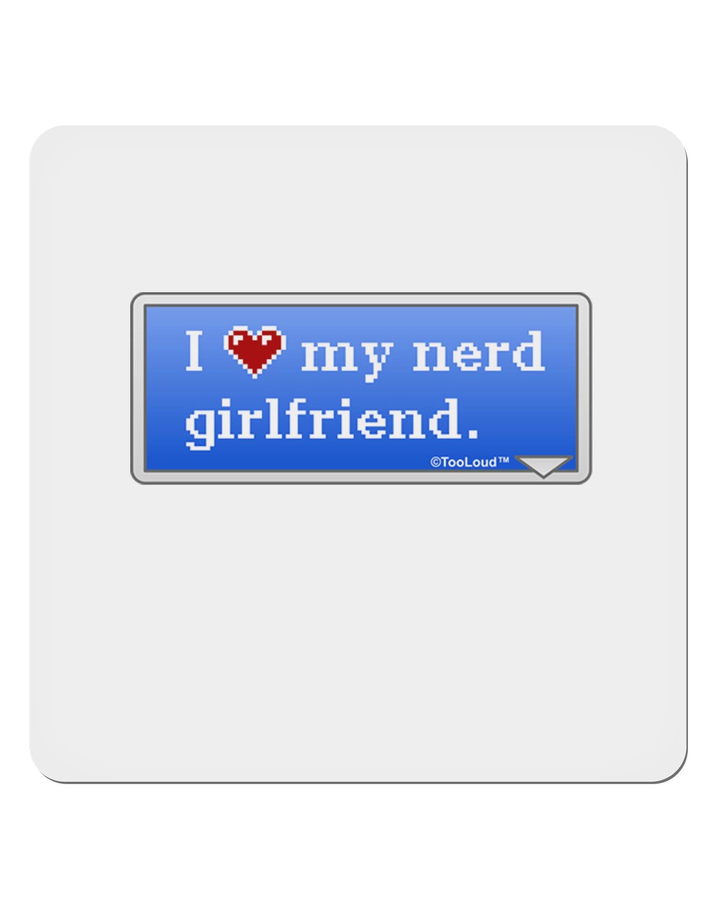 I Heart My Nerd Girlfriend - Retro 4x4" Square Sticker 4 Pieces-Stickers-TooLoud-White-Davson Sales