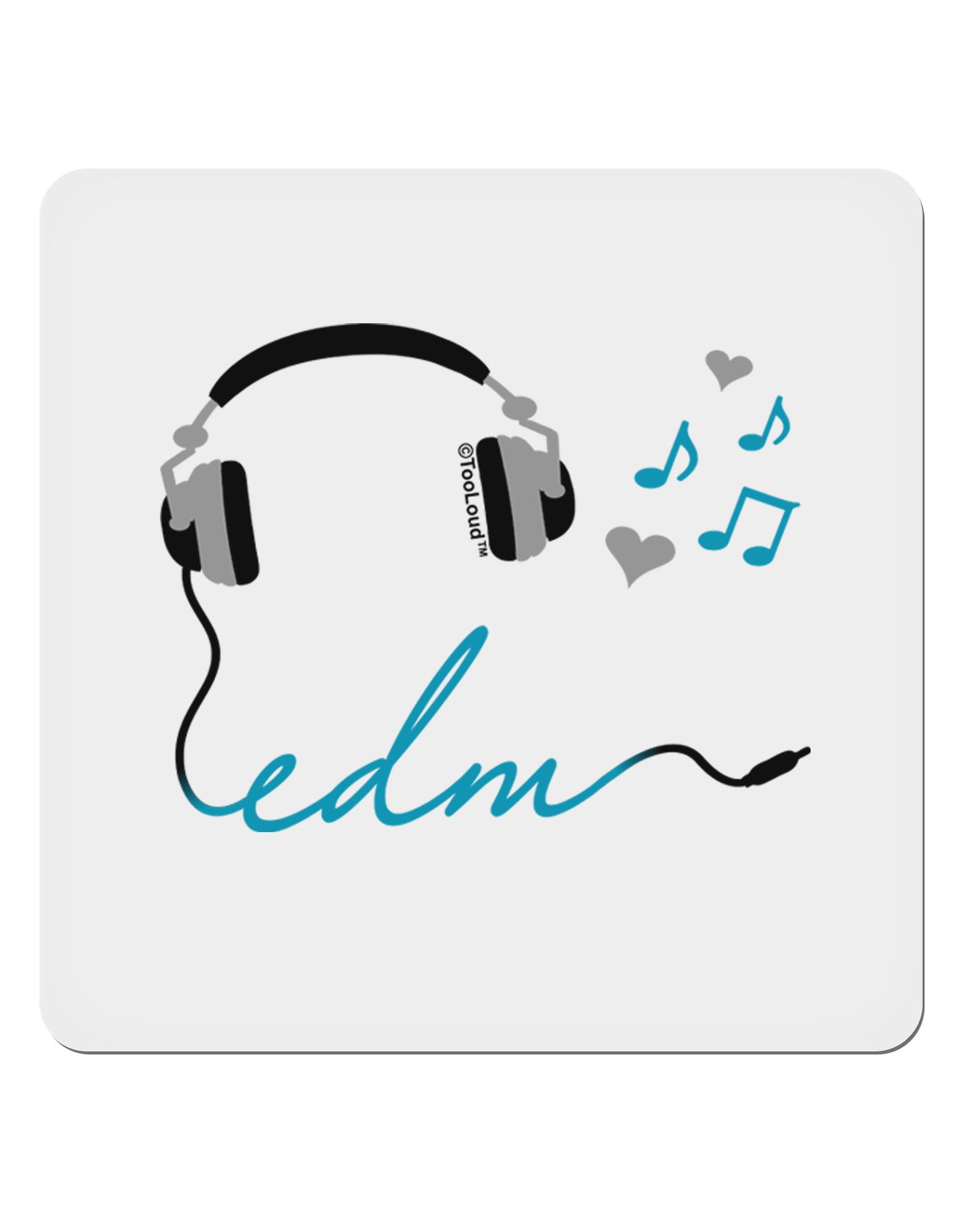 EDM Cord Blue 4x4" Square Sticker 4 Pieces-Stickers-TooLoud-White-Davson Sales