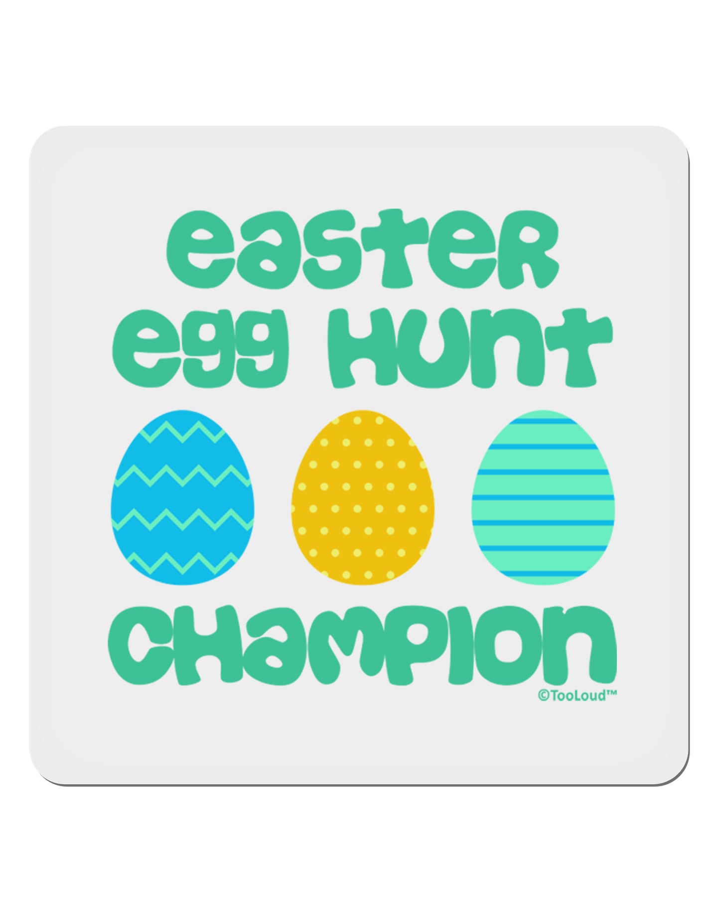 Easter Egg Hunt Champion - Blue and Green 4x4" Square Sticker 4 Pieces-Stickers-TooLoud-White-Davson Sales