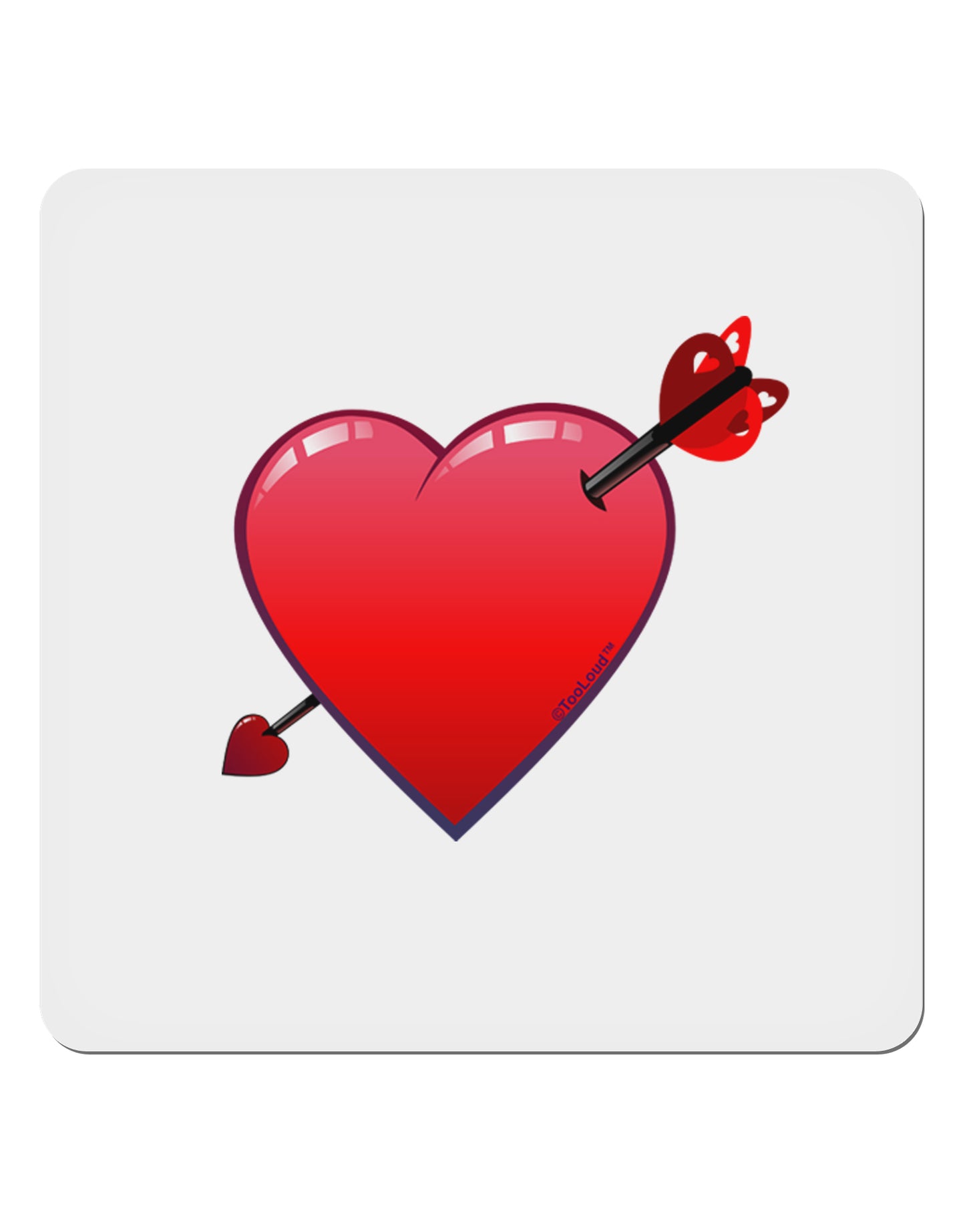 Shot Through the Heart Cute 4x4" Square Sticker-Stickers-TooLoud-1-Davson Sales