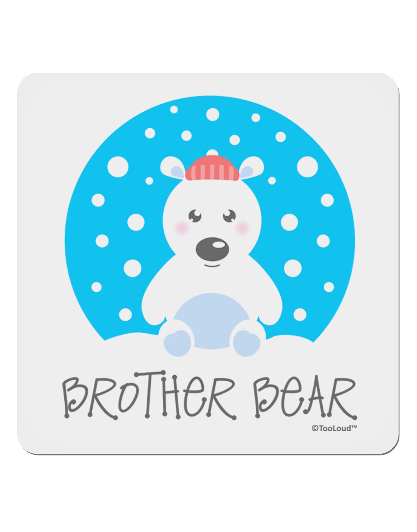 Matching Polar Bear Family - Brother Bear 4x4" Square Sticker 4 Pieces-Stickers-TooLoud-White-Davson Sales