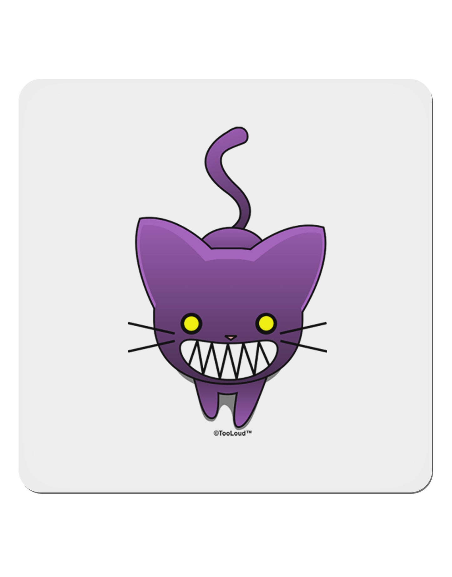 Evil Kitty 4x4" Square Sticker-Stickers-TooLoud-1-Davson Sales