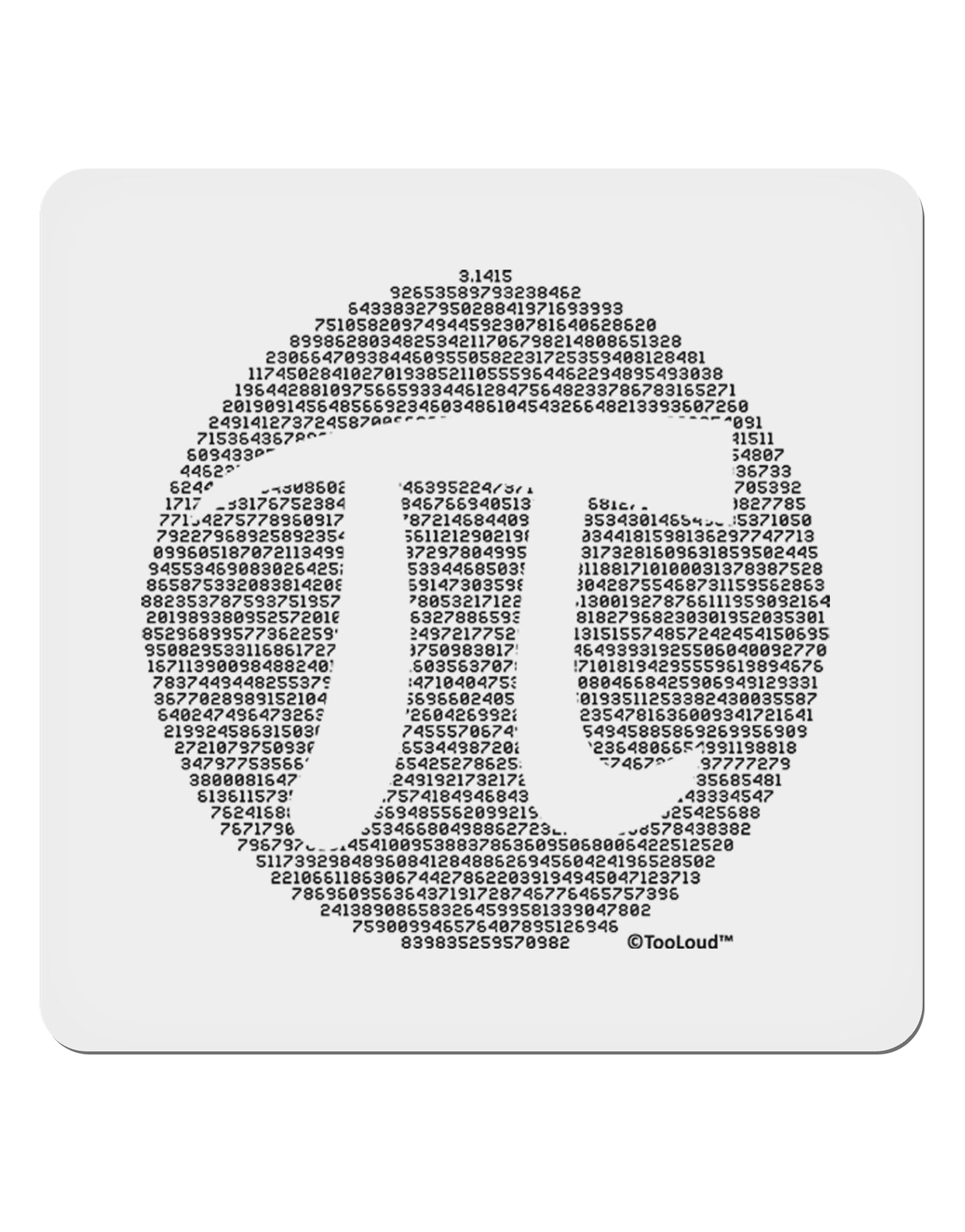 Pi Day Design - Pi Circle Cutout 4x4" Square Sticker 4 Pieces-Stickers-TooLoud-White-Davson Sales