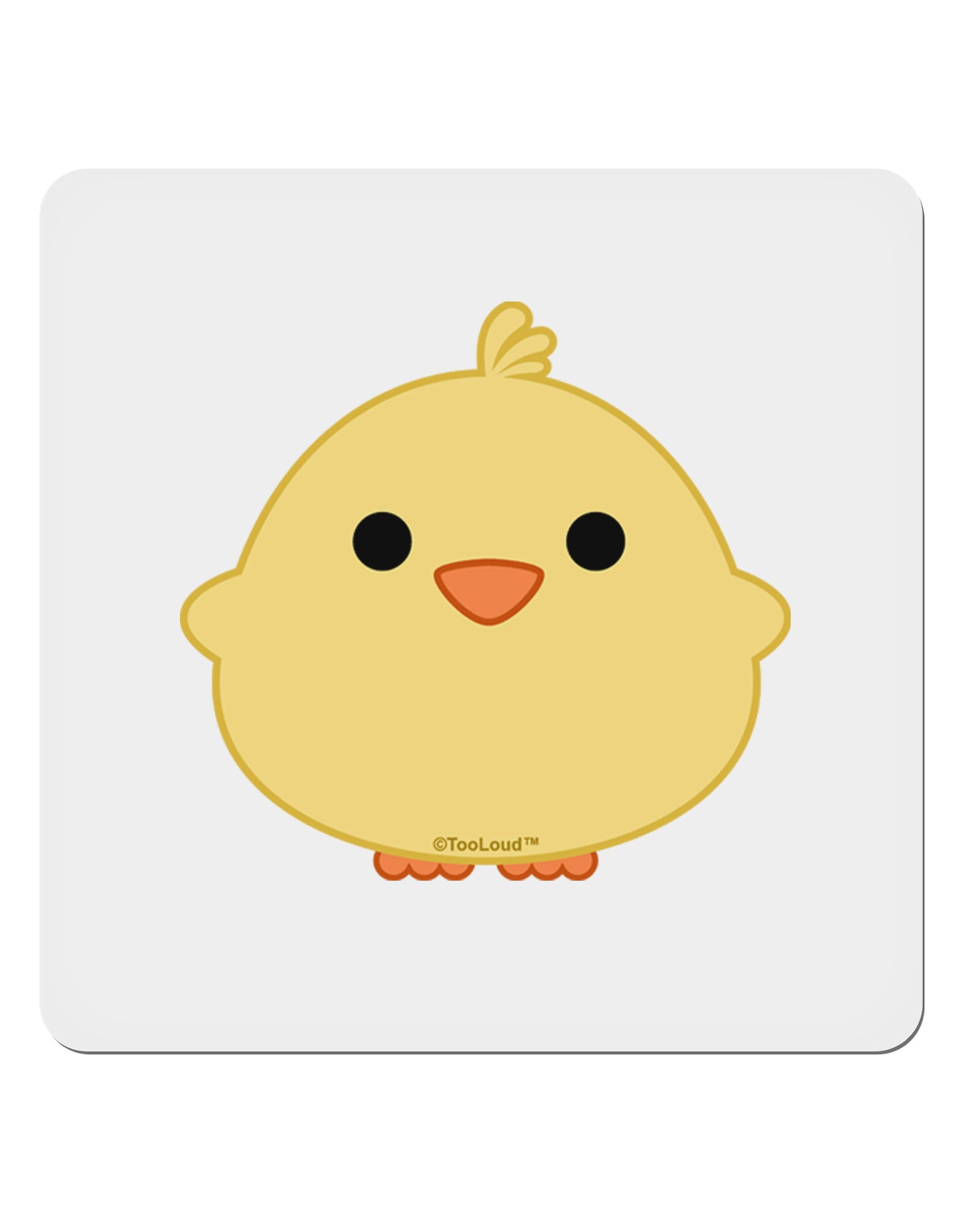 Cute Little Chick - Yellow 4x4" Square Sticker 4 Pieces-Stickers-TooLoud-White-Davson Sales