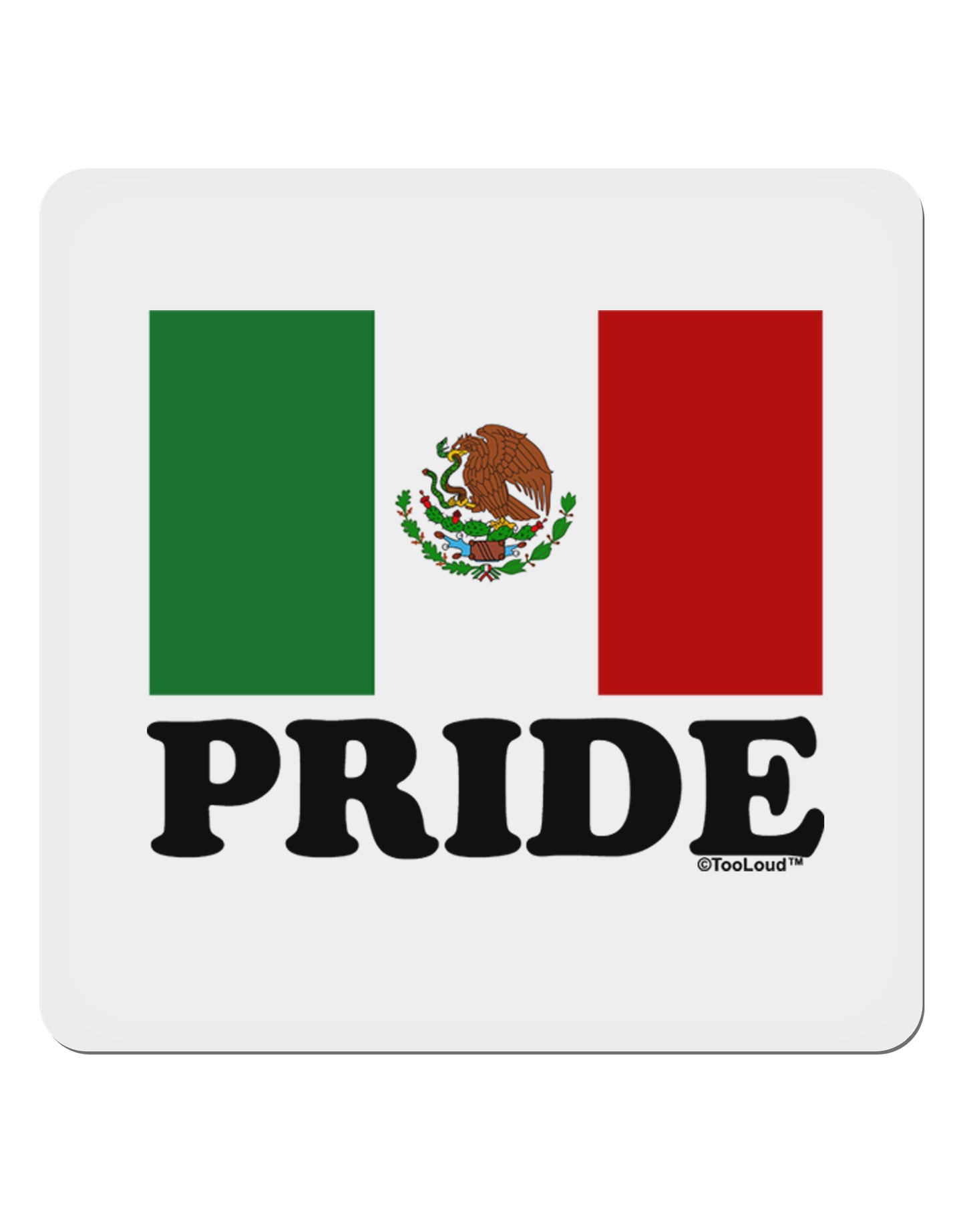 Mexican Pride - Mexican Flag 4x4" Square Sticker 4 Pieces-Stickers-TooLoud-White-Davson Sales